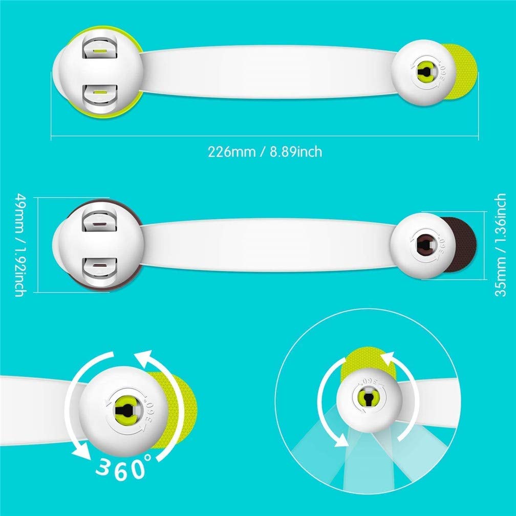 Child Safety Locks 5-Pack - Strong Adhesive Baby Proof Cabinet Locks for Kitchen Cabinets, Drawers, Fridge, Oven & Appliances - Secure Closet, Trash Bins & More - Eco-Friendly Green (Perfect for Baby Proofing Homes & Child Safety)