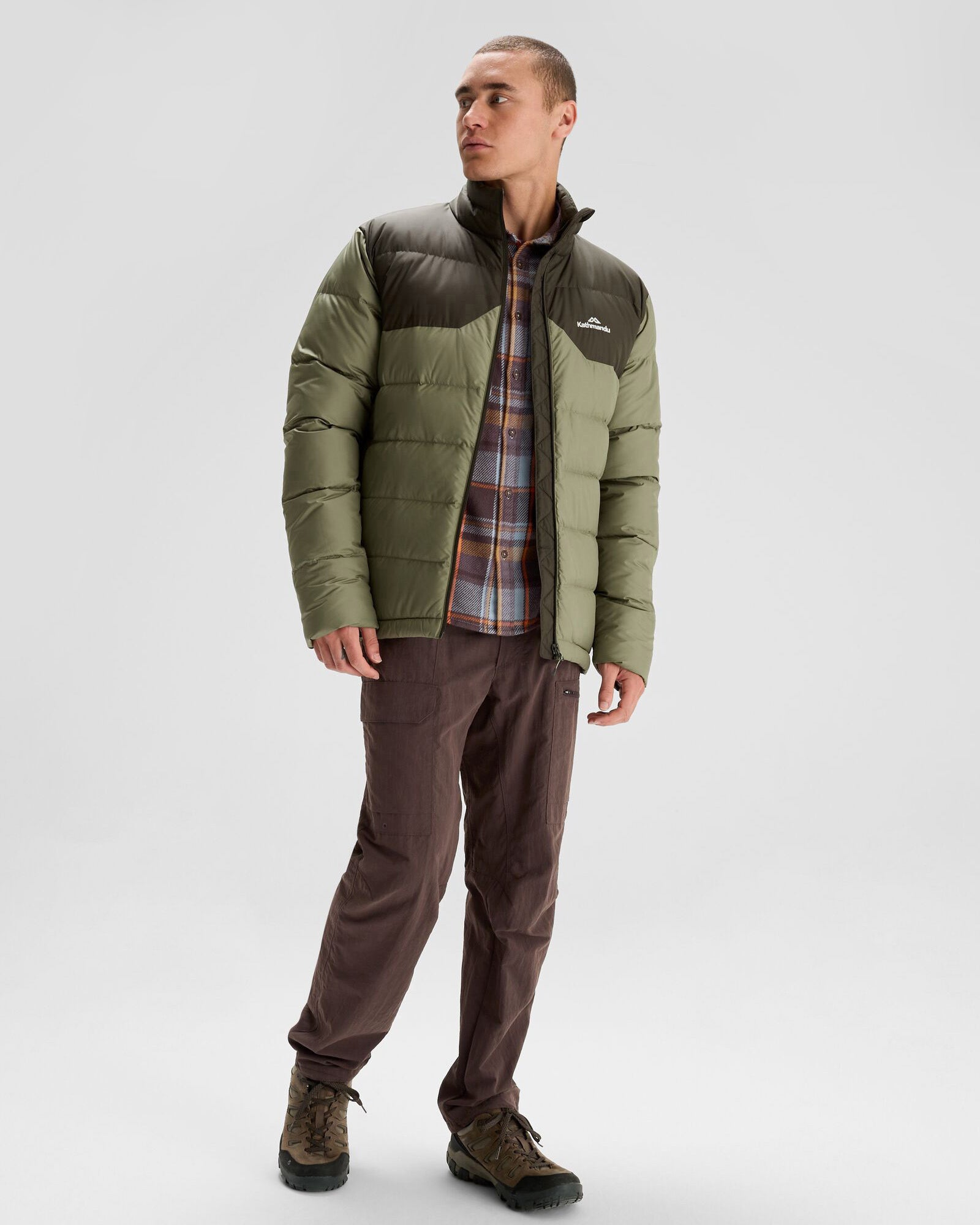 Men's Epiq Down Jacket - Waterproof Winter Coat for Outdoor Activities, Hiking & Camping | Beech/Dark Moss Color Options