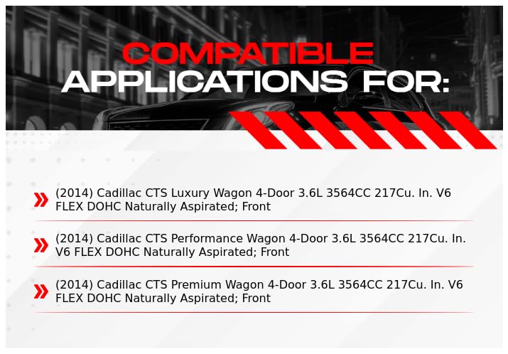 R1 Concepts Premium Front Brake Kit - Ceramic Brake Pads & Rotors with Hardware | Fits 2014 Cadillac CTS | Smooth Stopping Power for City Driving & Highway Safety