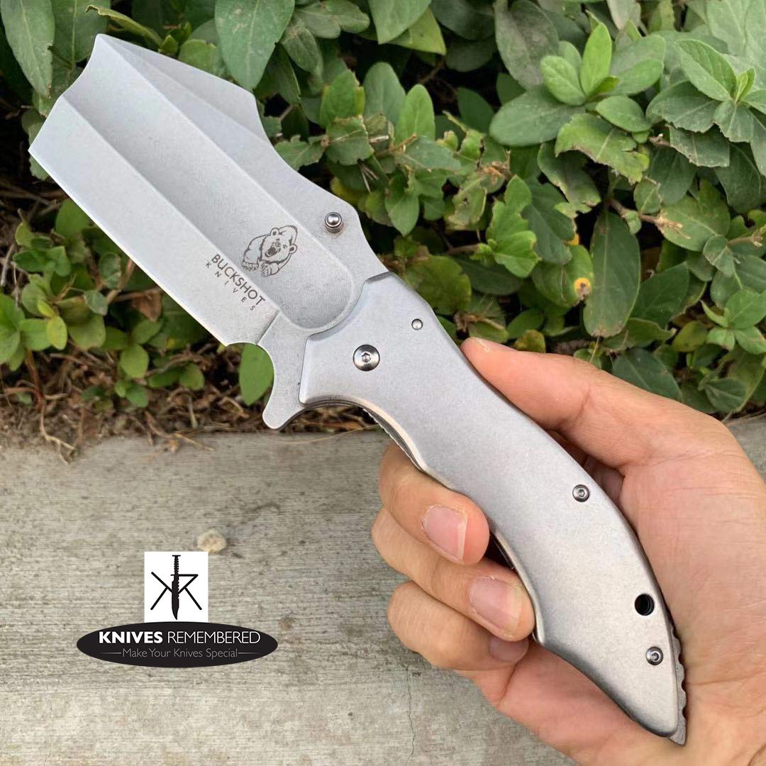 Custom Engraved Monogram Knife - Personalized Pocket & Hunting Knife with Folding Design | Perfect for Outdoor Adventures, Camping, and Everyday Carry (Silver)