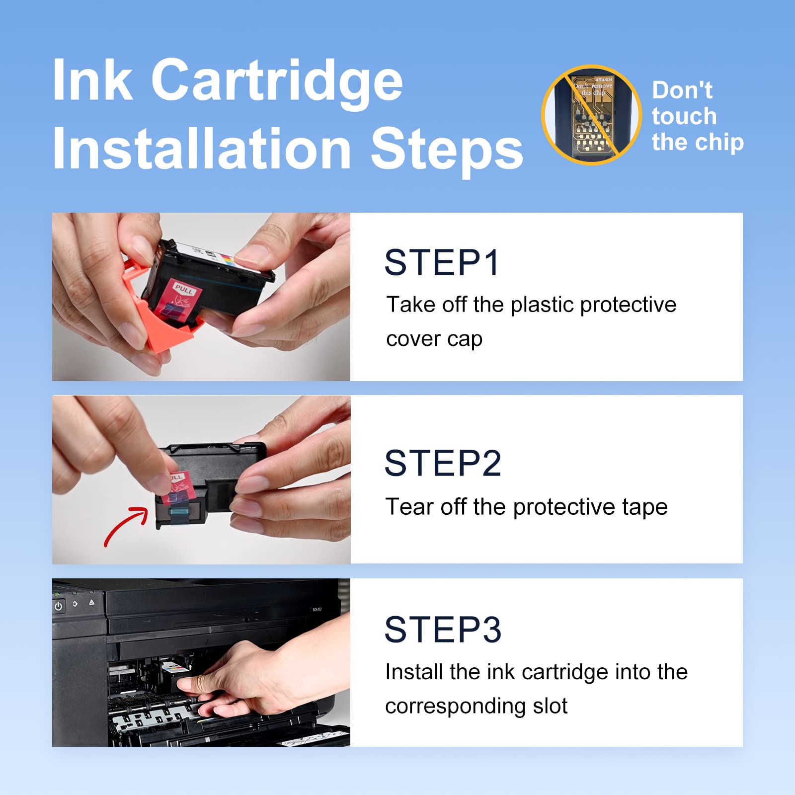 HP 64XL Ink Cartridge Combo Pack - Black & Color Replacement for HP 64 Ink (Compatible with Envy Photo 7855/7858/7155/7800/6255/6200 & Tango X/Terra Printers) - High Yield Printing for Home Office & Photo Projects