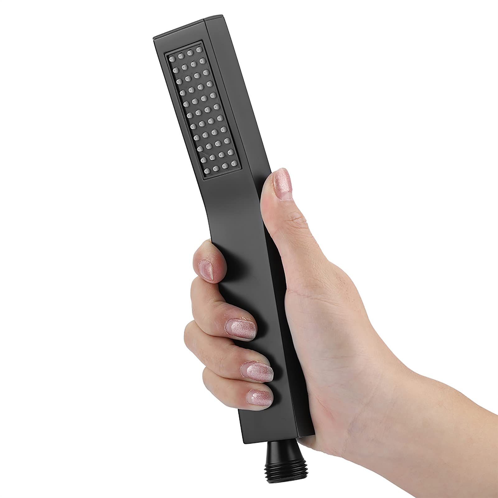 Premium Matte Black Brass Handheld Shower Head - High Pressure Rainfall Spa Shower Set with Detachable Design for Ultimate Bathroom Luxury | Perfect for Relaxing Showers, Spa-Like Experience & Modern Bathroom Decor