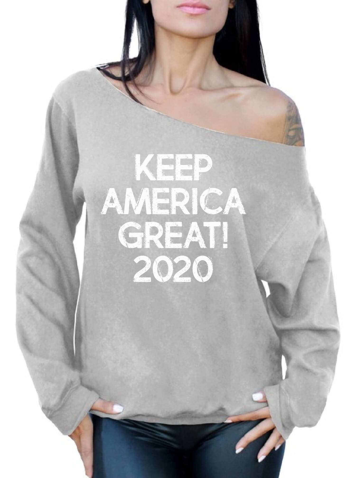 Trump Off Shoulder Sweatshirt for Women - Oversized Pullover Sweater | Awkward Styles | Casual Streetwear & Political Statement Fashion