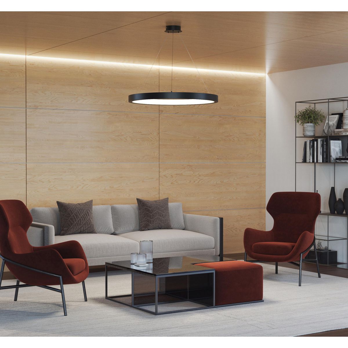 Modern Inverse LED Pendant Light - Dimmable Hanging Lamp for Living Room, Bedroom, Dining Room & Kitchen | Energy Efficient LED Lighting Fixture for Home Decor