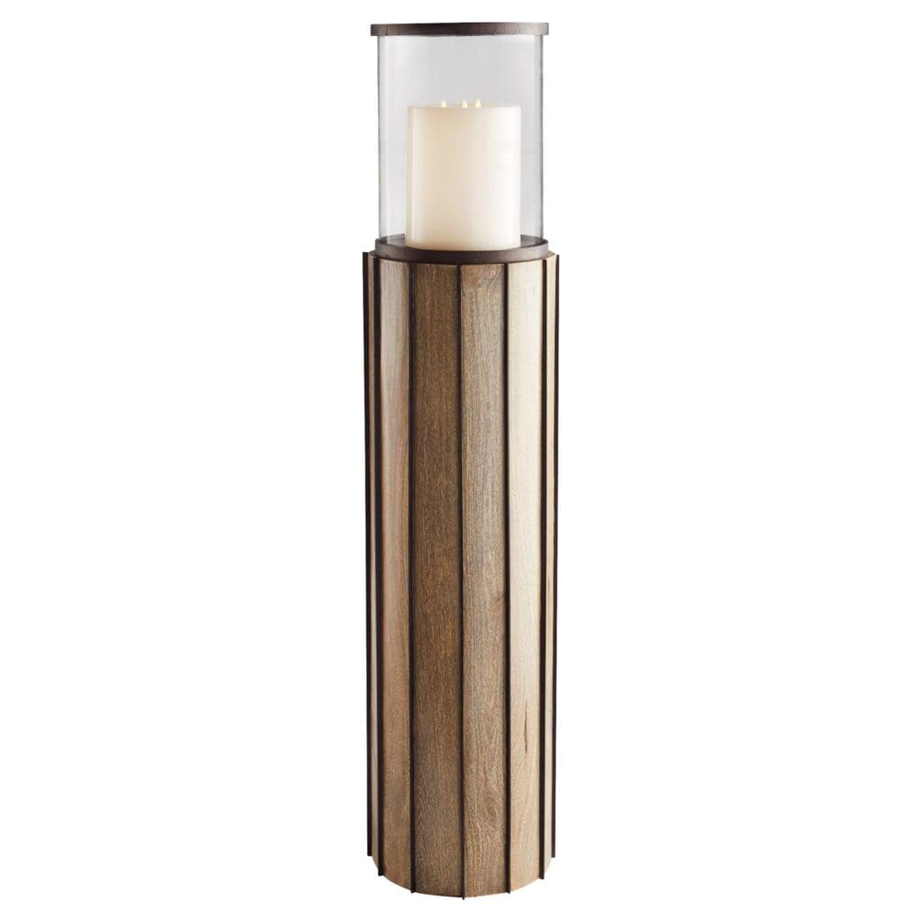Cyan Design 11541 Reed Floor Hurricane Bronze Large - Elegant Indoor/Outdoor Decorative Candle Holder for Patio, Garden, and Home Decor
