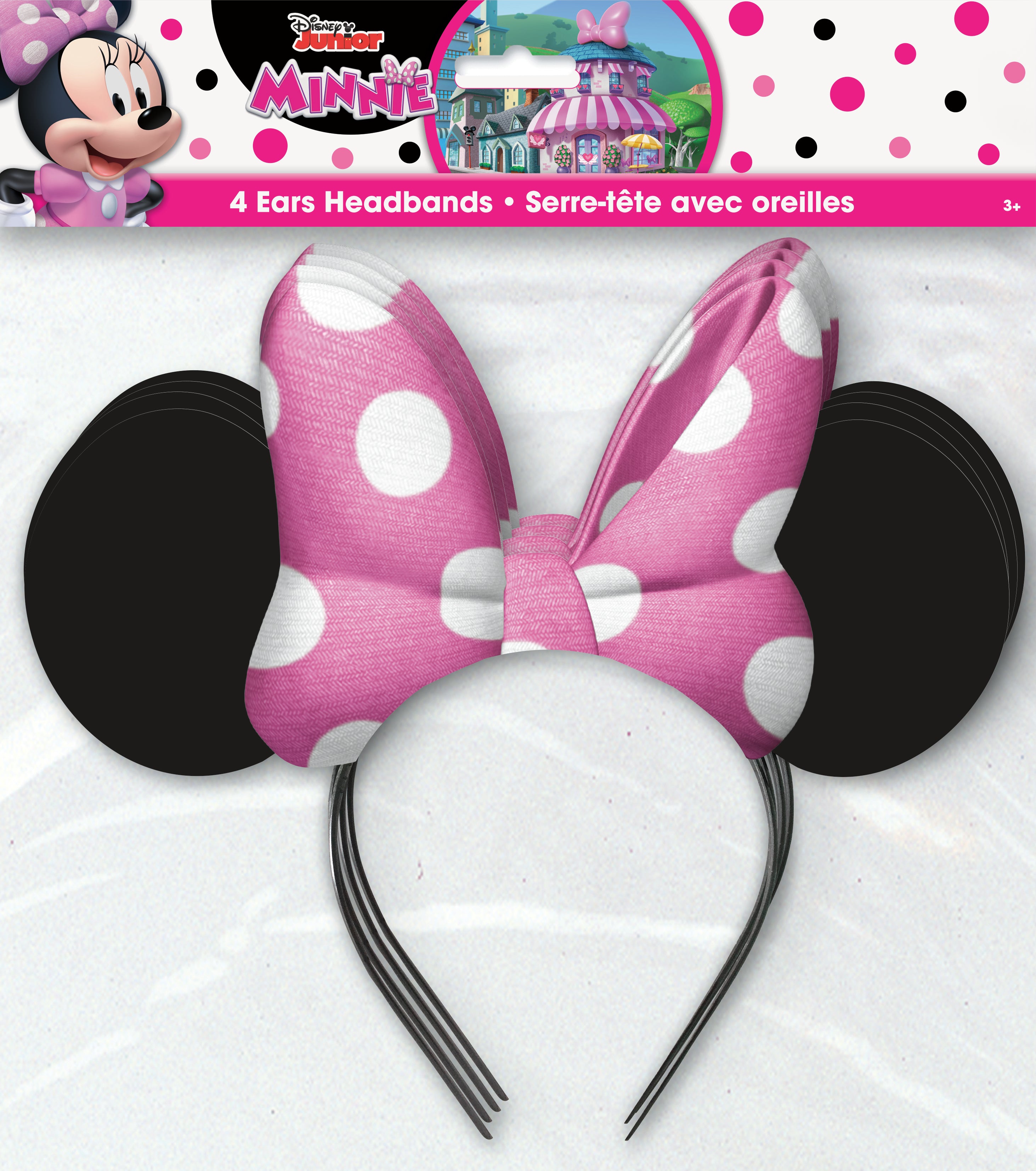 Disney Minnie Mouse Iconic Paper Ear Headband 4-Pack | Perfect for Disney Theme Parks, Cosplay, and Birthday Parties