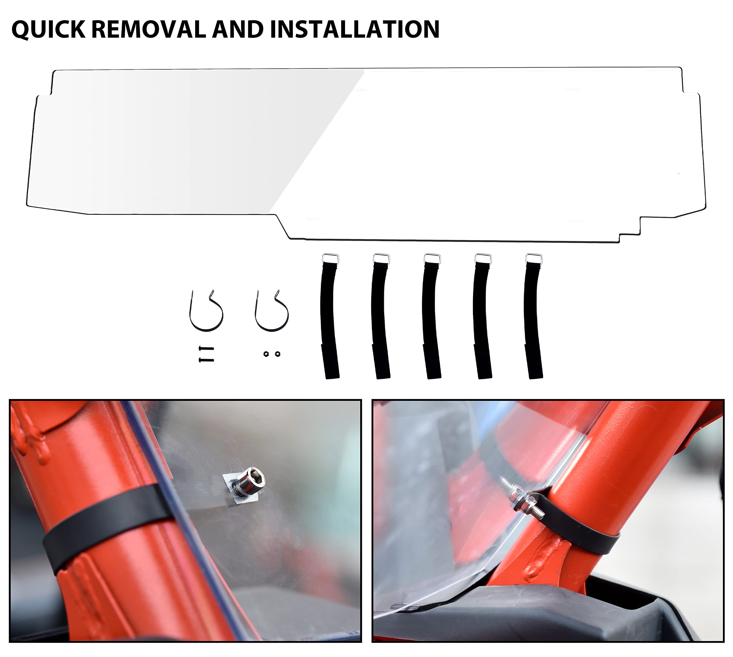 Heavy Duty Rear Windshield Panel for Can-Am Maverick X3 (2017-2025) | SAUTVS Back Window Shield Kit | Durable UTV Accessories for Off-Road Protection & Dust Control