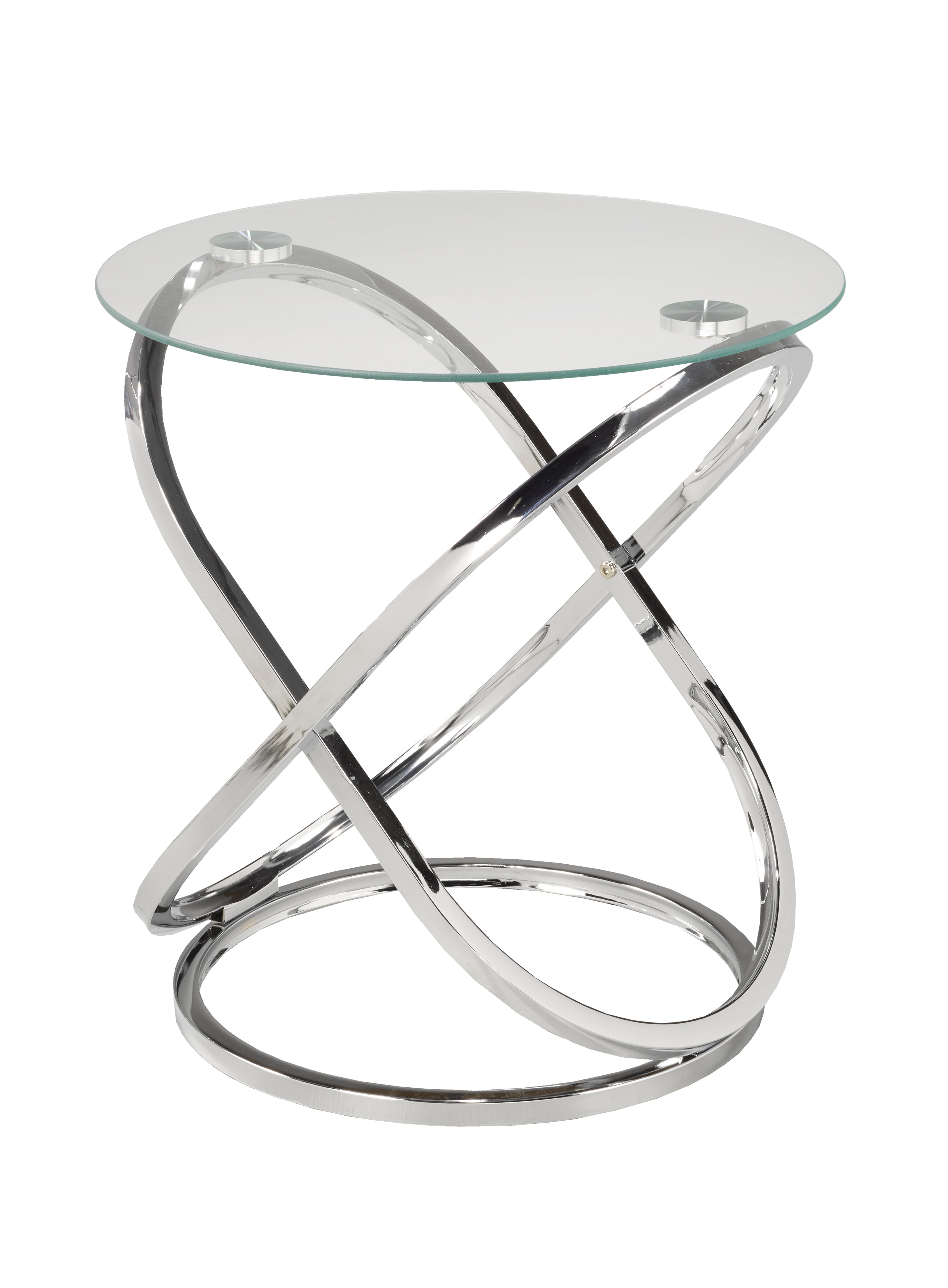 Modern Silver Accent Table - Stylish Side Table for Living Room, Bedroom & Office Decor - Perfect for Small Spaces & Home Staging