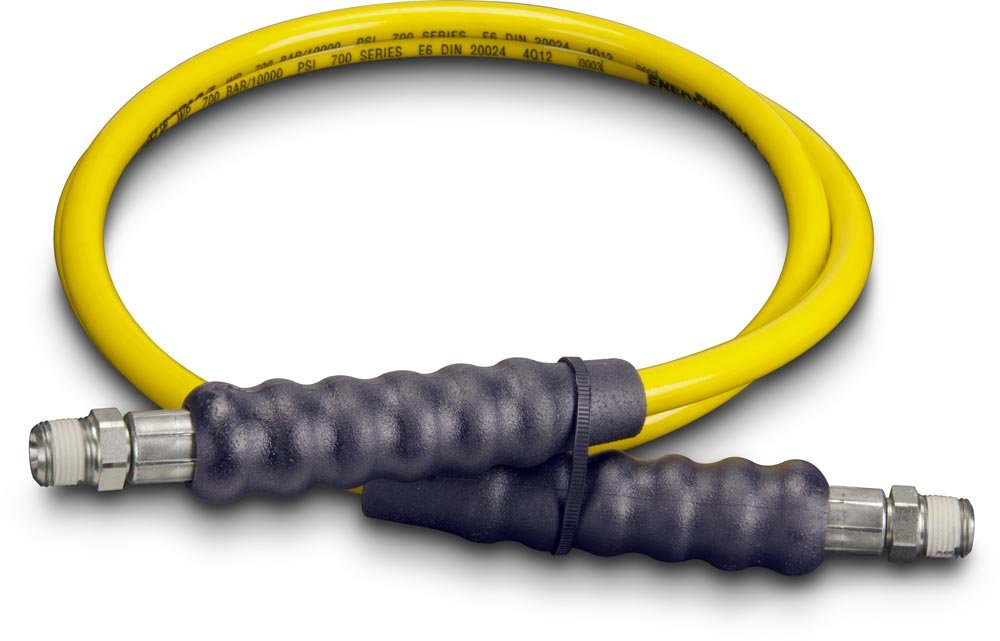 Enerpac H-7206 6 Foot Hydraulic Hose, 0.25 Inch Inner Diameter (ID) - High Pressure Oil Hose for Industrial Machinery, Construction Equipment, and Automotive Repair
