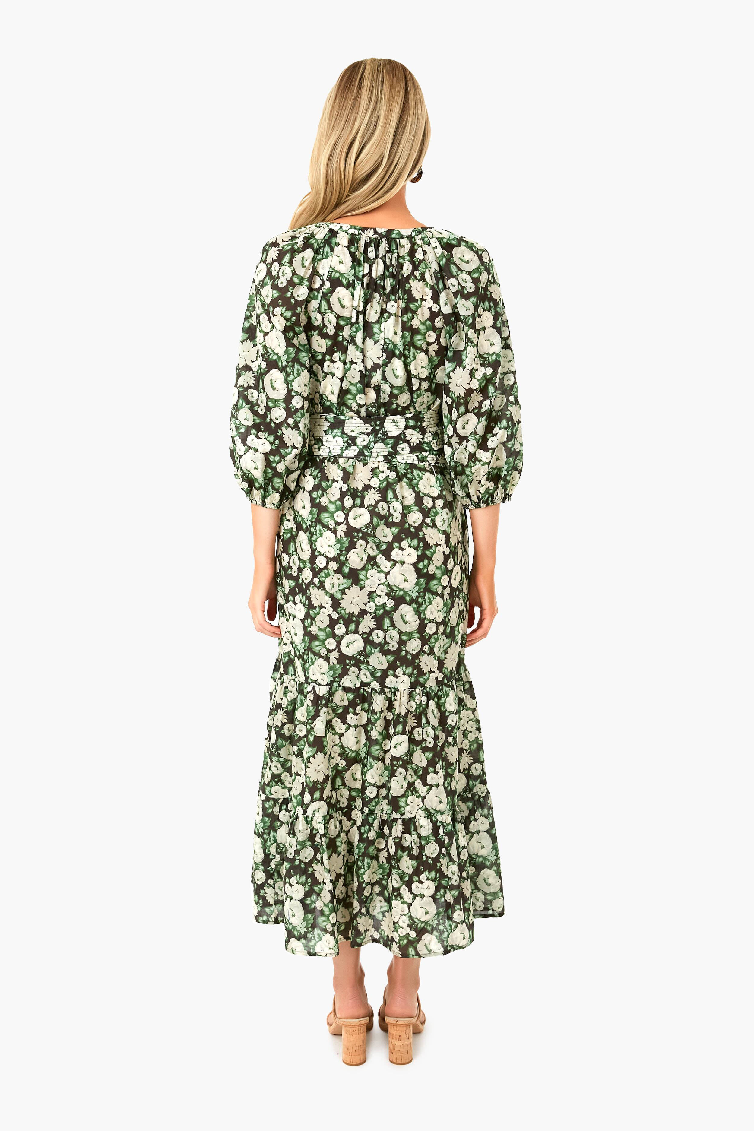 Bouvardia Branch Lyles Dress - Elegant Floral Print Summer Dress for Women | Perfect for Weddings, Parties & Beach Vacations