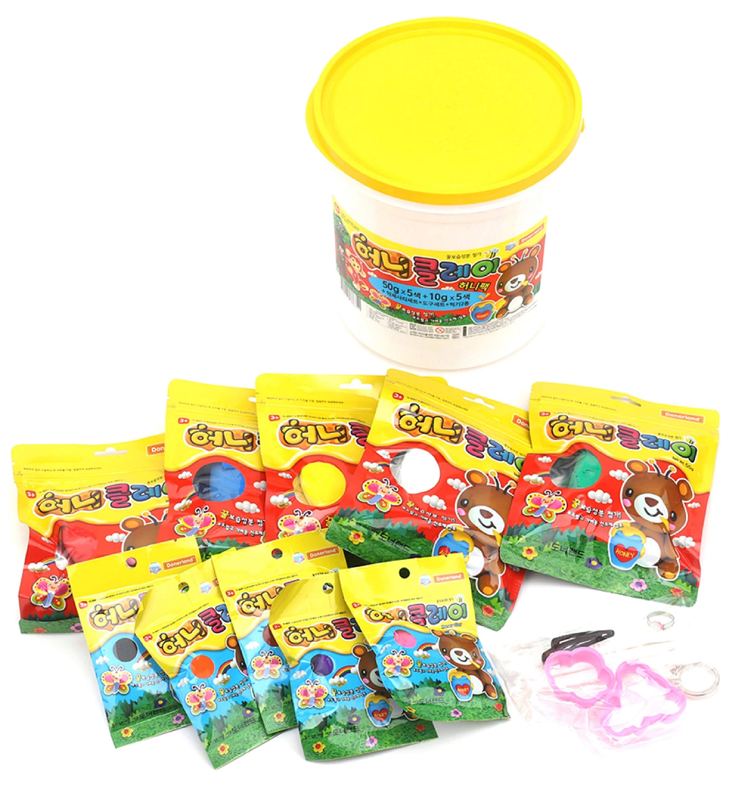 **DONERLAND Honey Clay Face Mask Set - 5 Colors (50g x 5 + 10g x 5) for Deep Cleansing, Hydration & Glowing Skin - Perfect for Spa, Self-Care & Gift Giving**