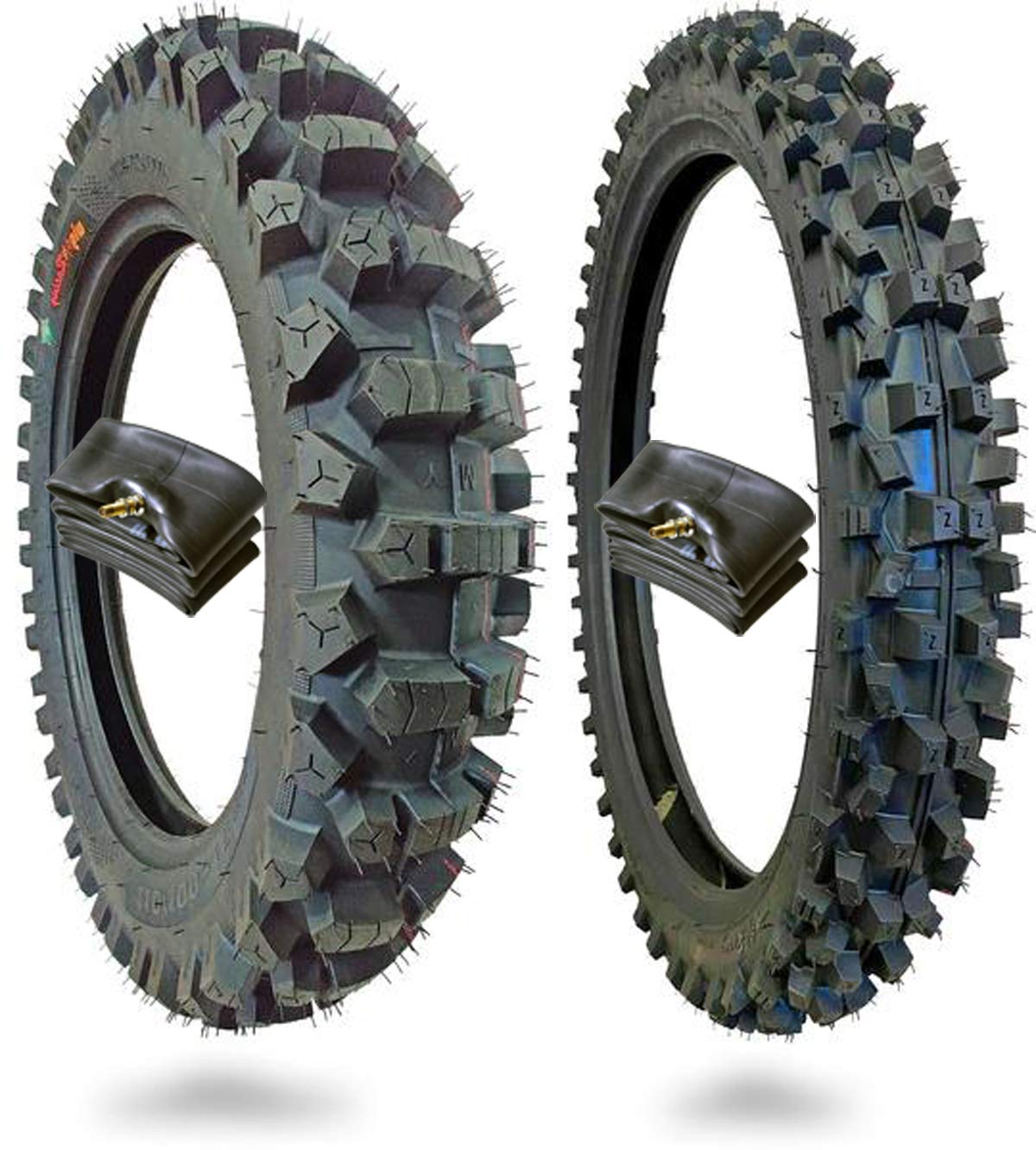 110/90-19 & 80/100-21 Motocross Dirt Bike Tires with Inner Tubes - High Performance Off-Road Motorcycle Tires for MX Racing, Trail Riding & Adventure Biking