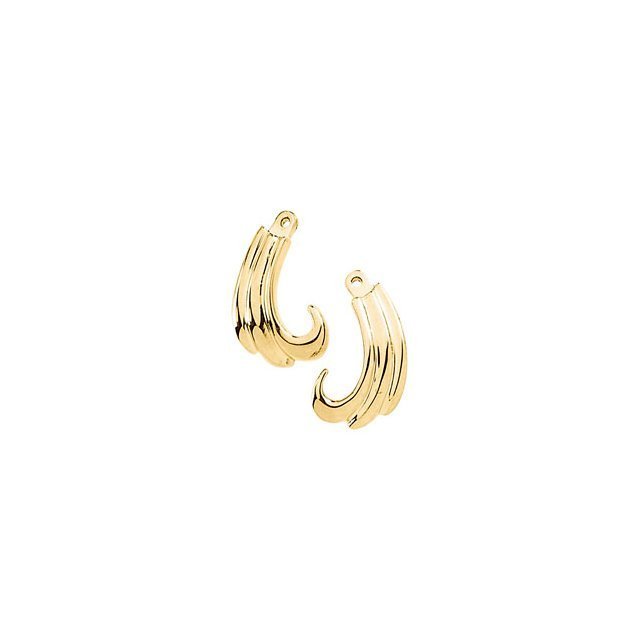 14KT Yellow Gold Swirl Style Earring Jackets - Elegant Dangle Enhancers for Stud Earrings | Perfect for Weddings, Parties & Special Occasions