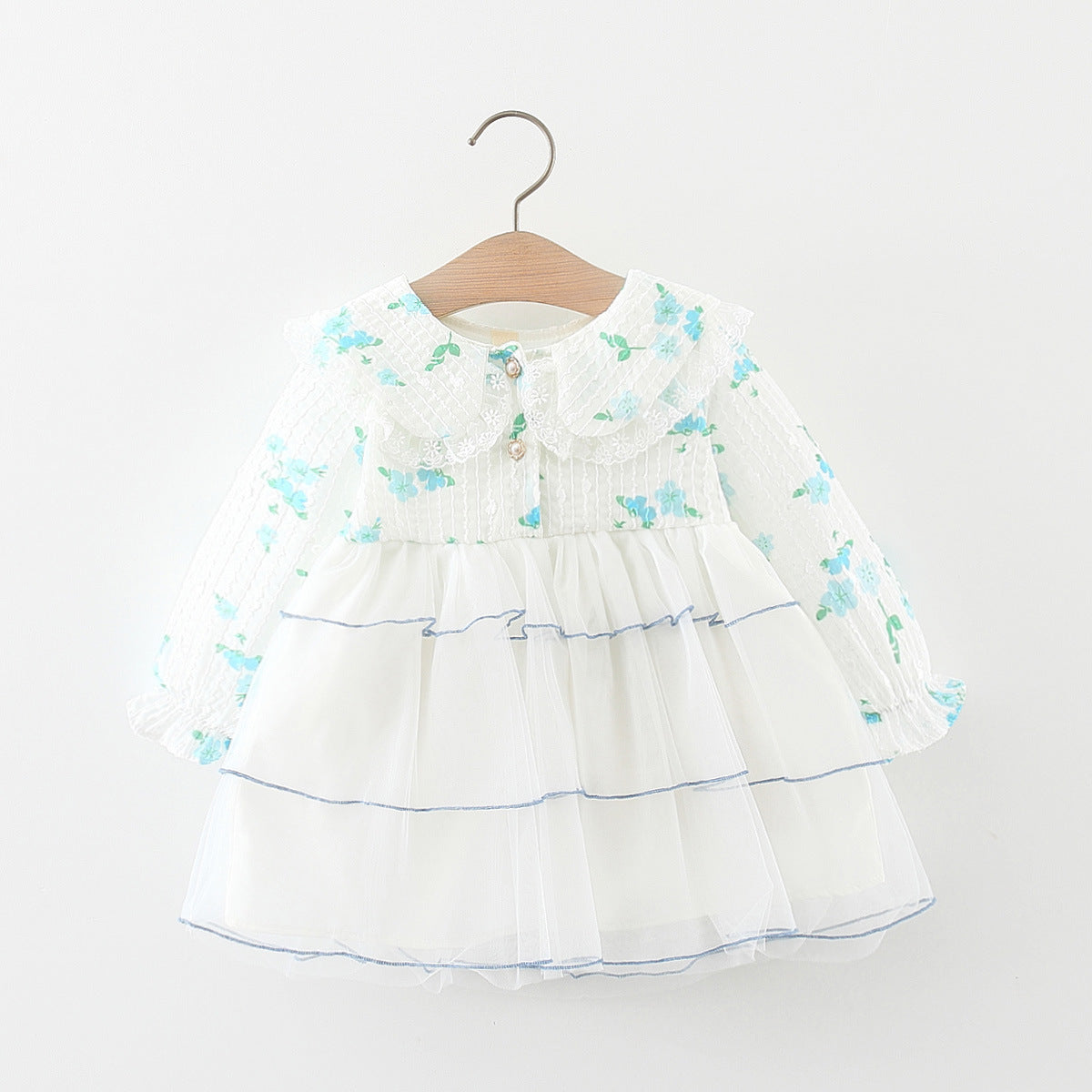 Adorable Baby Girls' Denim Princess Dress for Autumn - Perfect for Birthday Parties, Photo Shoots & Special Occasions