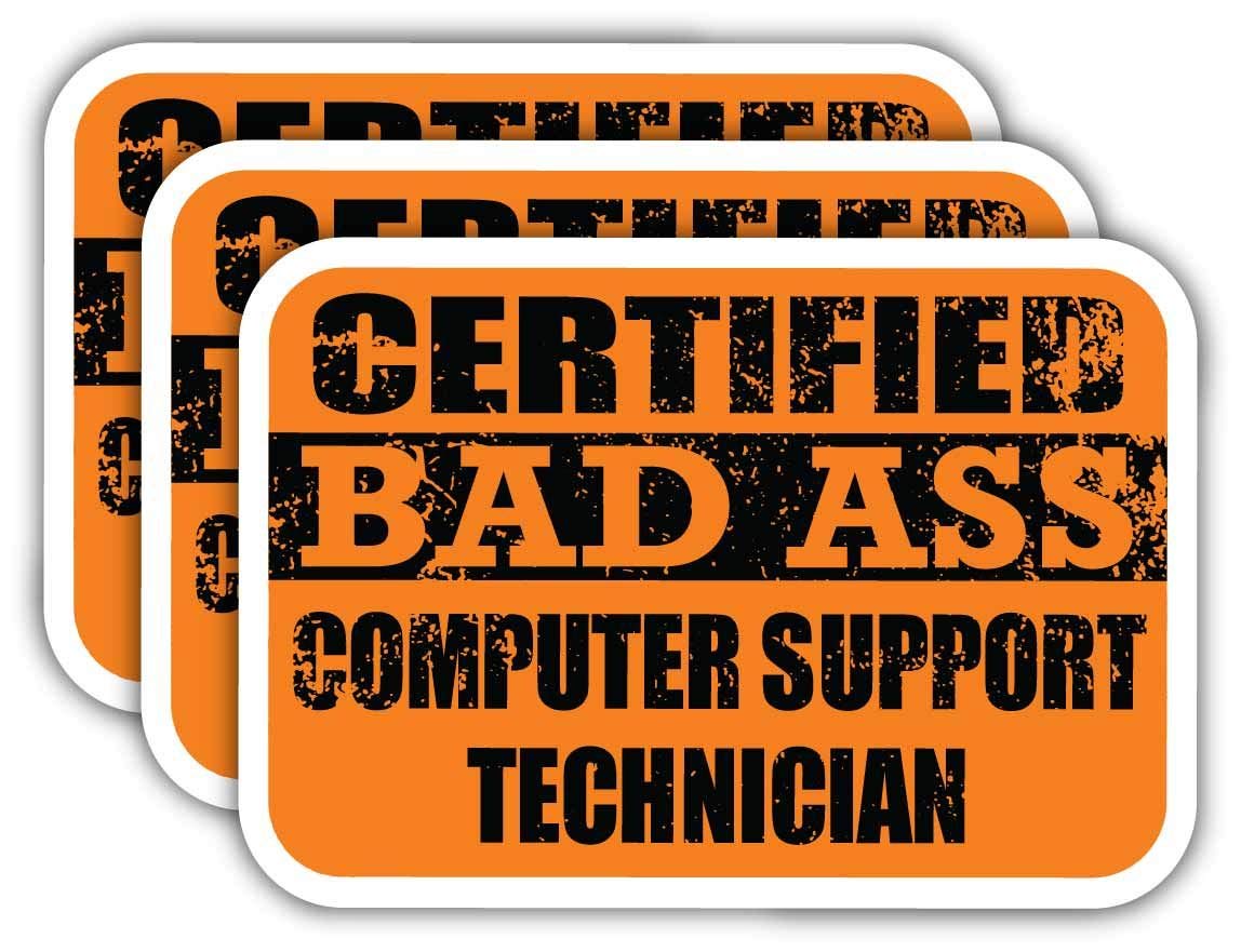 Certified Computer Support Technician Stickers - Funny Job Gift for Laptops & Cars