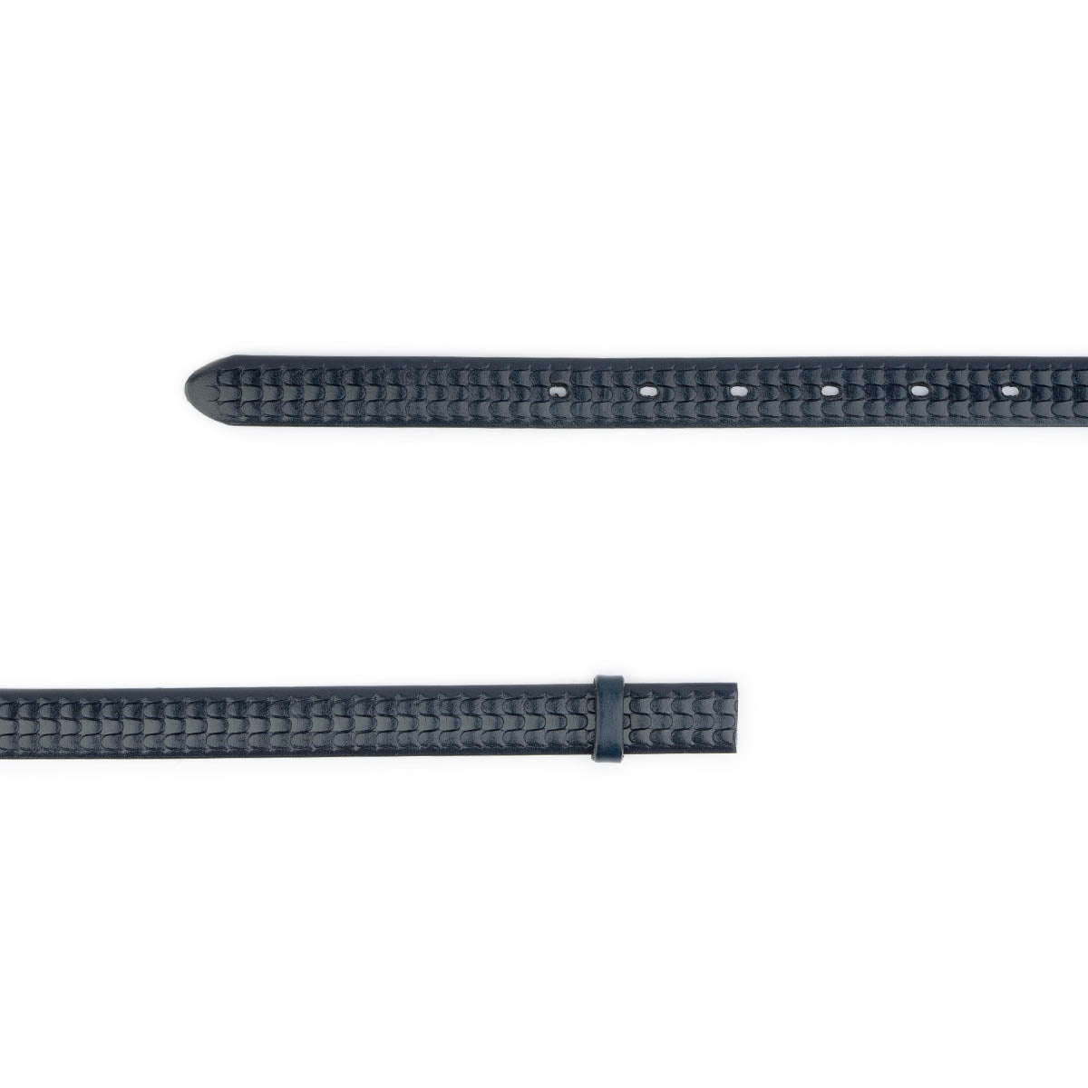 Ferragamo Replacement Leather Belt Strap for Women - Dark Blue Embossed Genuine Leather, Adjustable Dress Belt for Office, Business & Formal Occasions