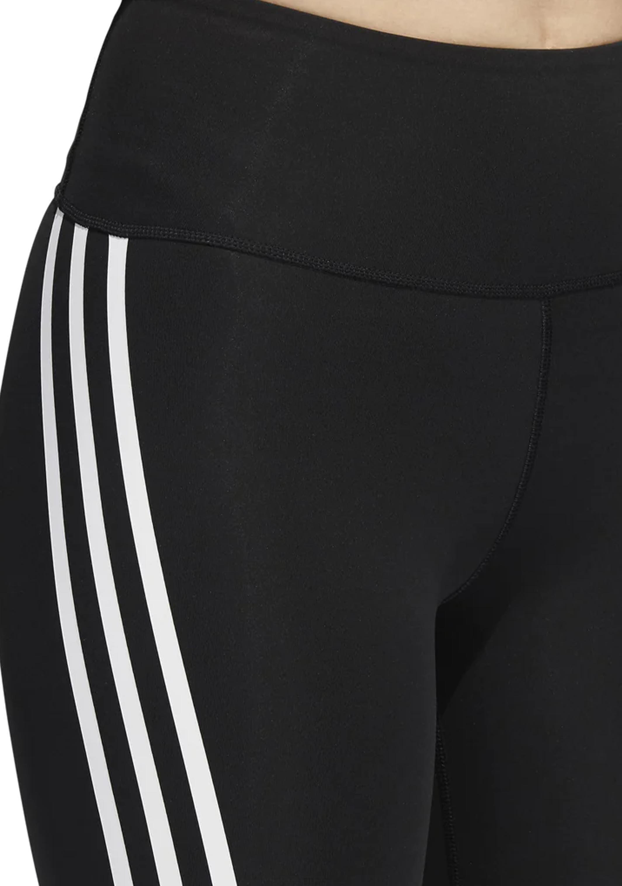 Adidas Women's Optime Trainicons 3-Stripes Bike Shorts - High Waist Workout Leggings for Running, Yoga & Gym | Moisture-Wicking & Comfortable