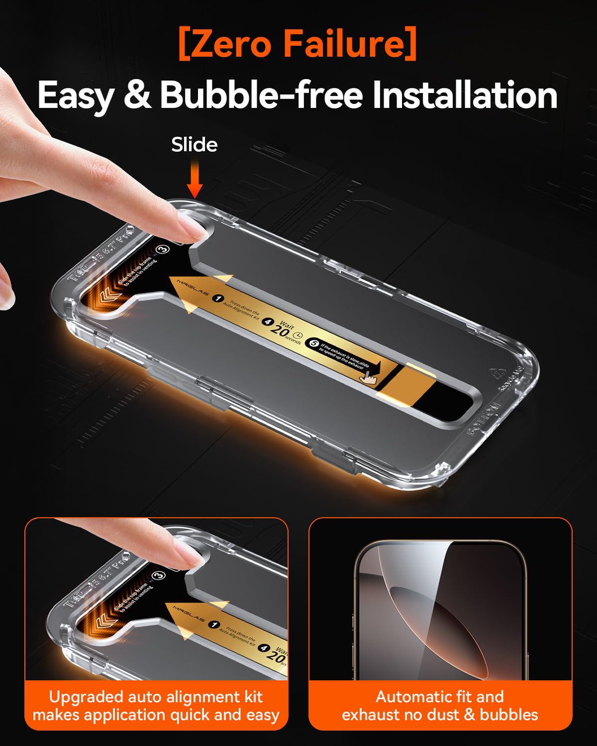 MRGLAS 4-Pack Tempered Glass Screen Protector for iPhone 16 Pro Max 6.9