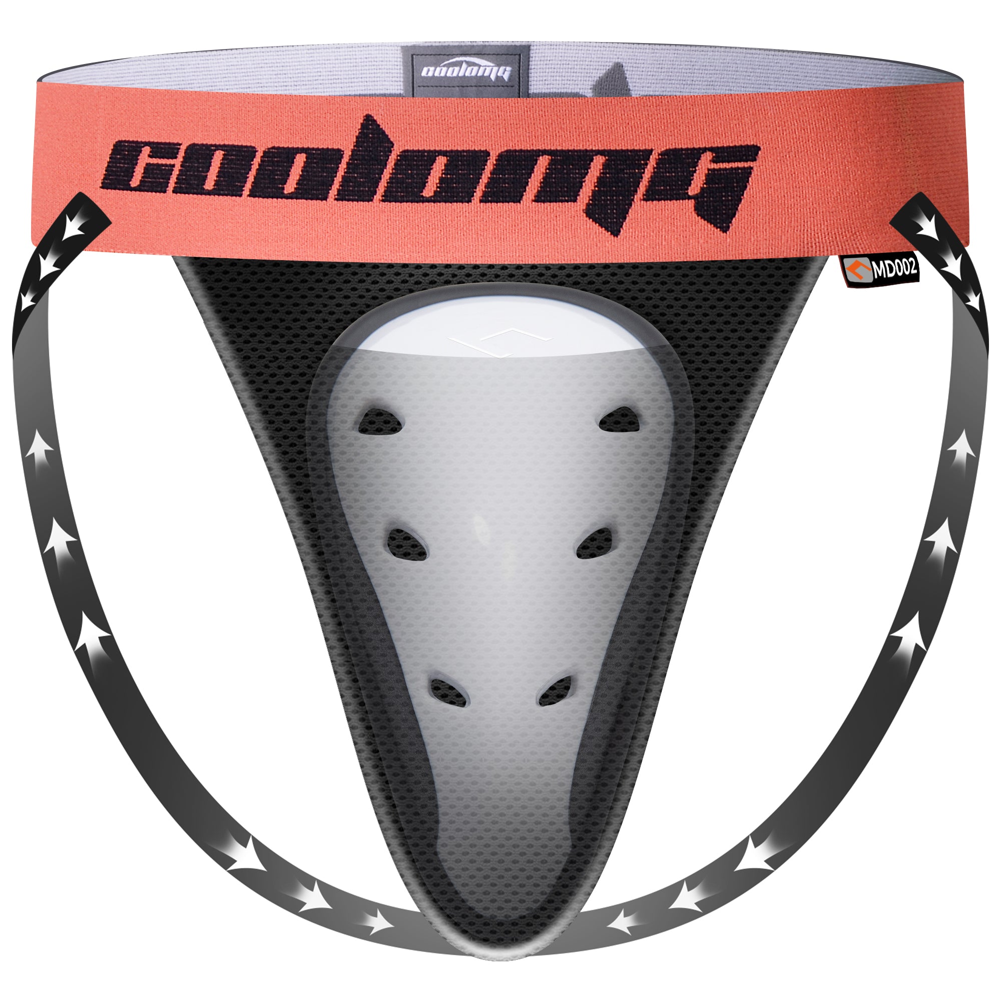 CoolOMG Men's Athletic Jock Strap with Protective Cup - Breathable Support for Baseball, Football, Hockey & Gym Workouts - Size MD002