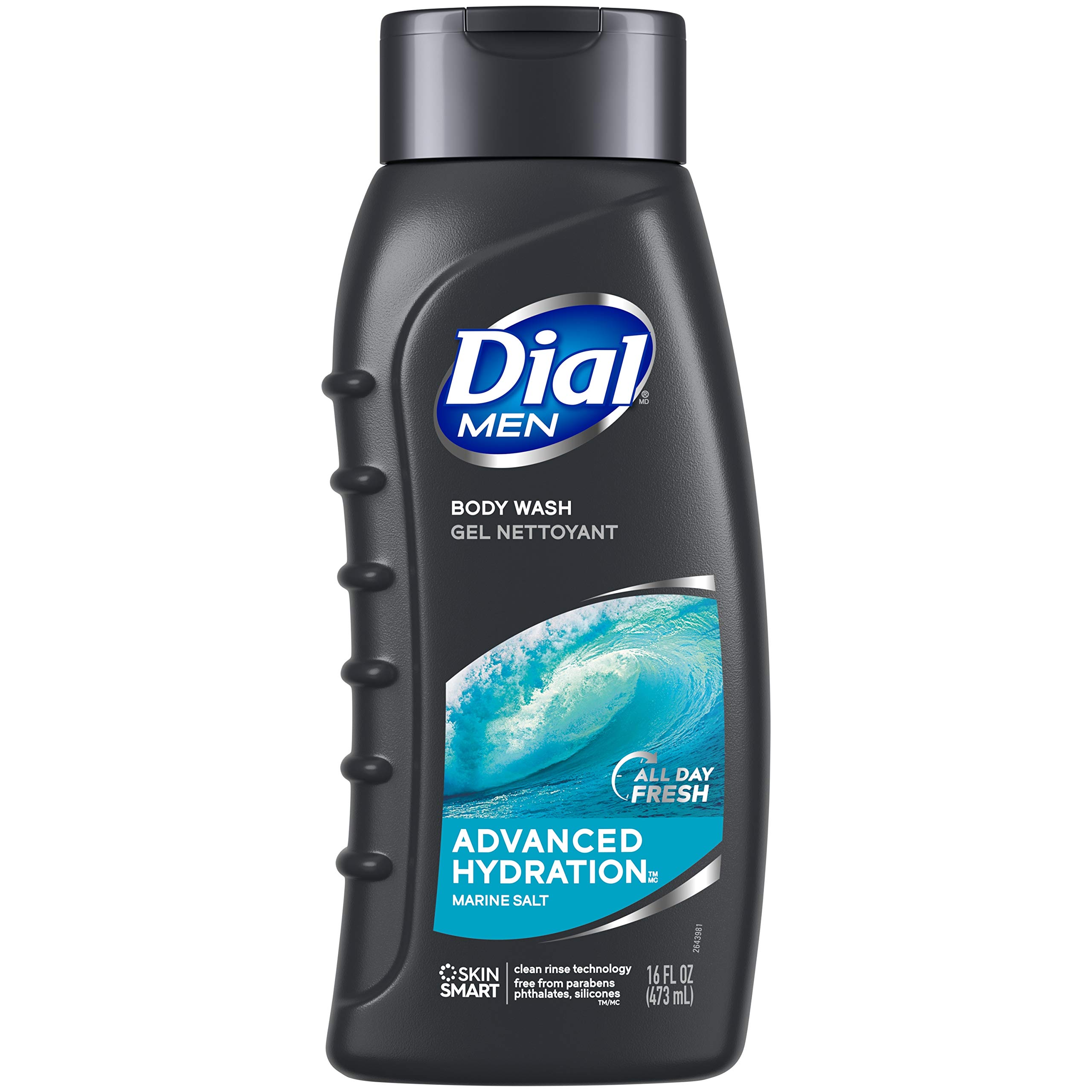 Dial Men Body Wash for Dry Skin - Advanced Hydration Formula, 16 fl oz (Pack of 6) - Refreshing Shower Gel for Daily Use, Gym & Post-Workout Cleansing