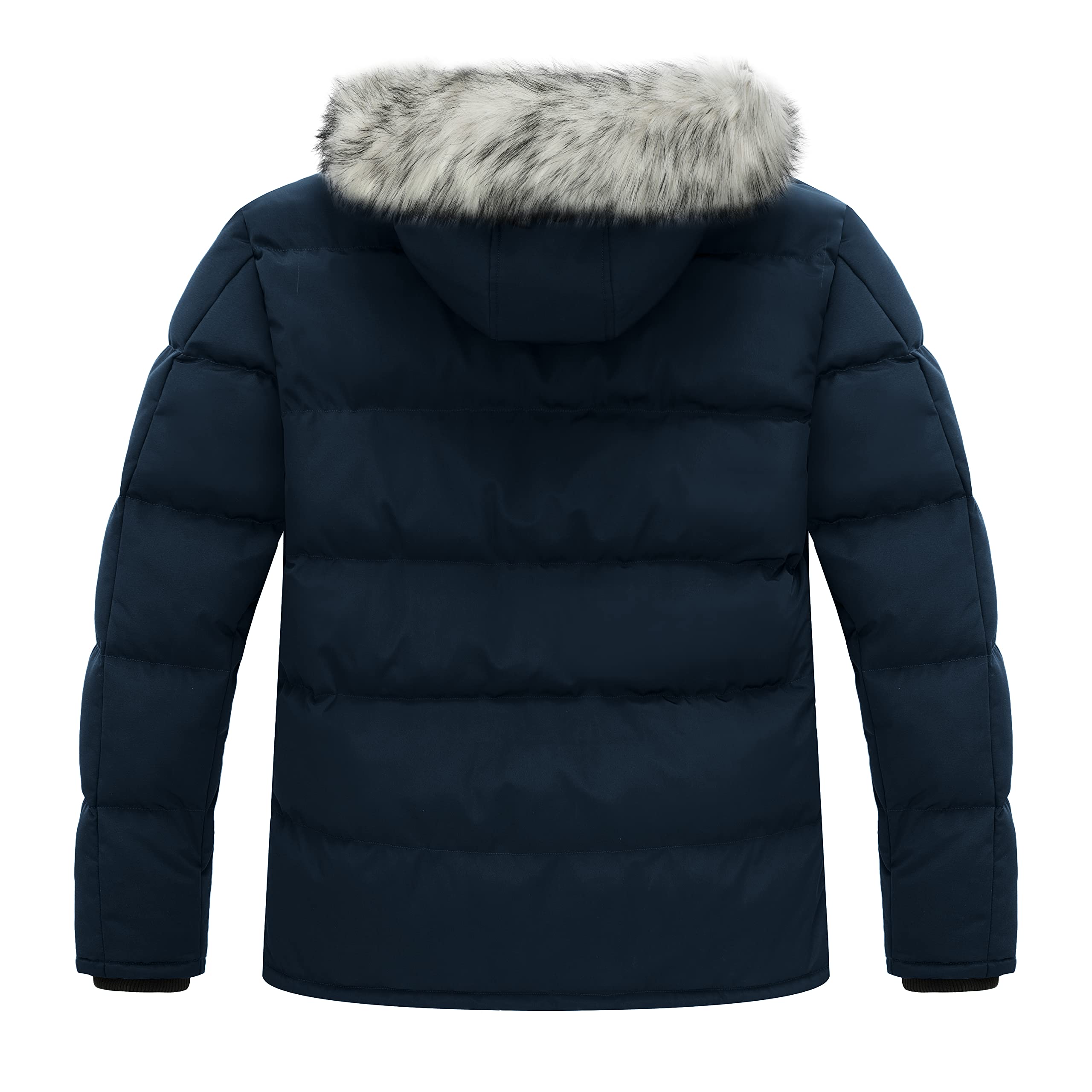 Soularge Men's Big and Tall Thickened Padded Winter Parka Coat with Detachable Hood - Warm Windproof Jacket for Outdoor Activities, Snow Sports & Cold Weather