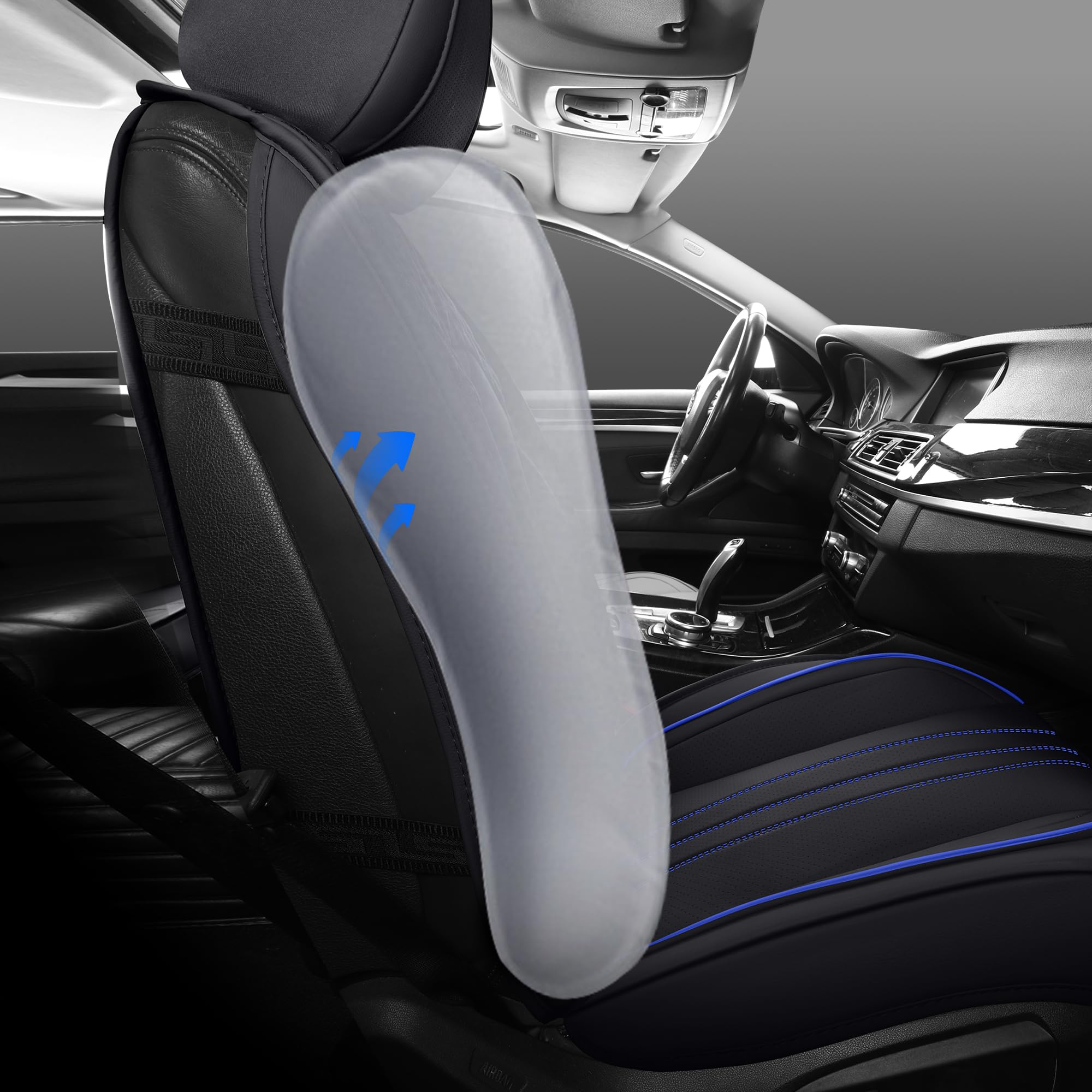 LINGVIDO Waterproof Faux Leather Car Seat Covers Full Set - Universal Fit for Cars, Trucks & SUVs | Front & Back Seat Protector | Durable Automotive Interior Accessories for Daily Commute & Road Trips