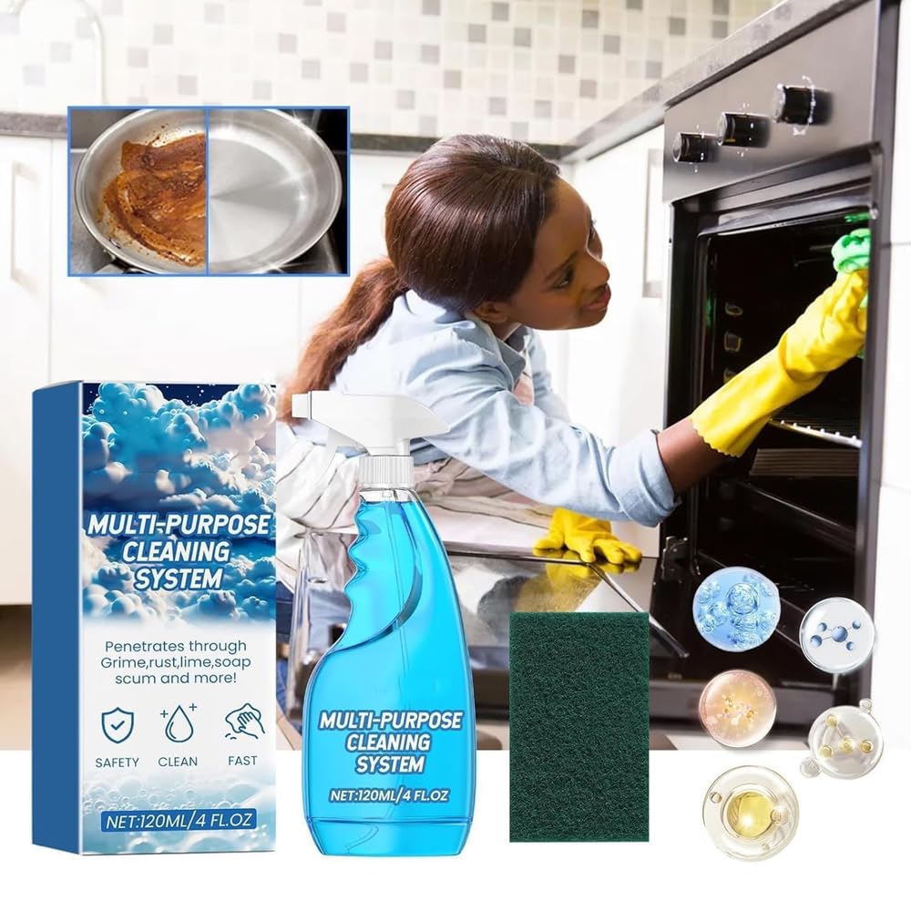 **KCRPM Splash Spray Multi-Purpose Cleaner – Foam Spray Tablets & Spray Bottle for Oven, Kitchen, Countertops – Powerful Degreaser & Stain Remover – Ideal for Home, Restaurant, and Commercial Use**