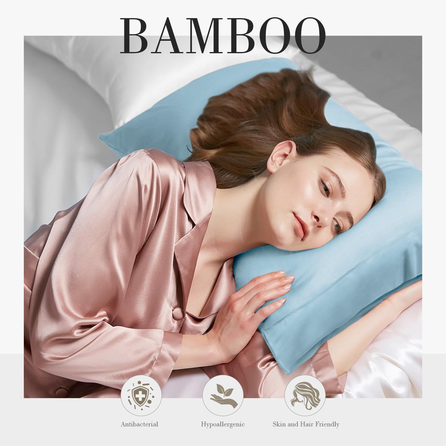 Cooling Queen Pillowcases Set of 2 - Skin Friendly for Better Sleep