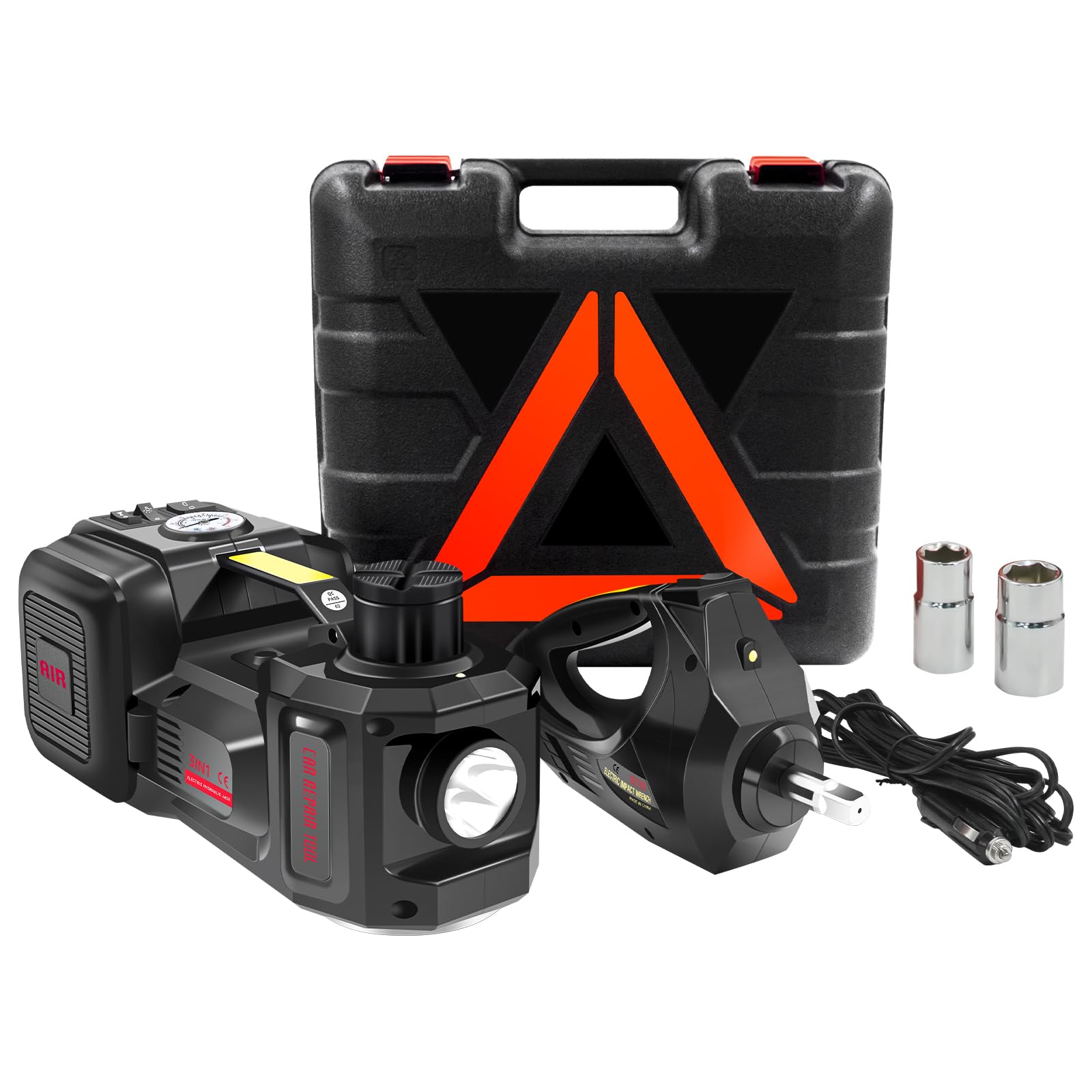 5Ton 12V Electric Hydraulic Car Jack Lift Kit with Impact Wrench - 6.1~17.7 Inch Lifting Range for SUV, Truck, Sedan, MPV - Perfect for Tire Changes, Garage Repairs & Emergency Roadside Assistance