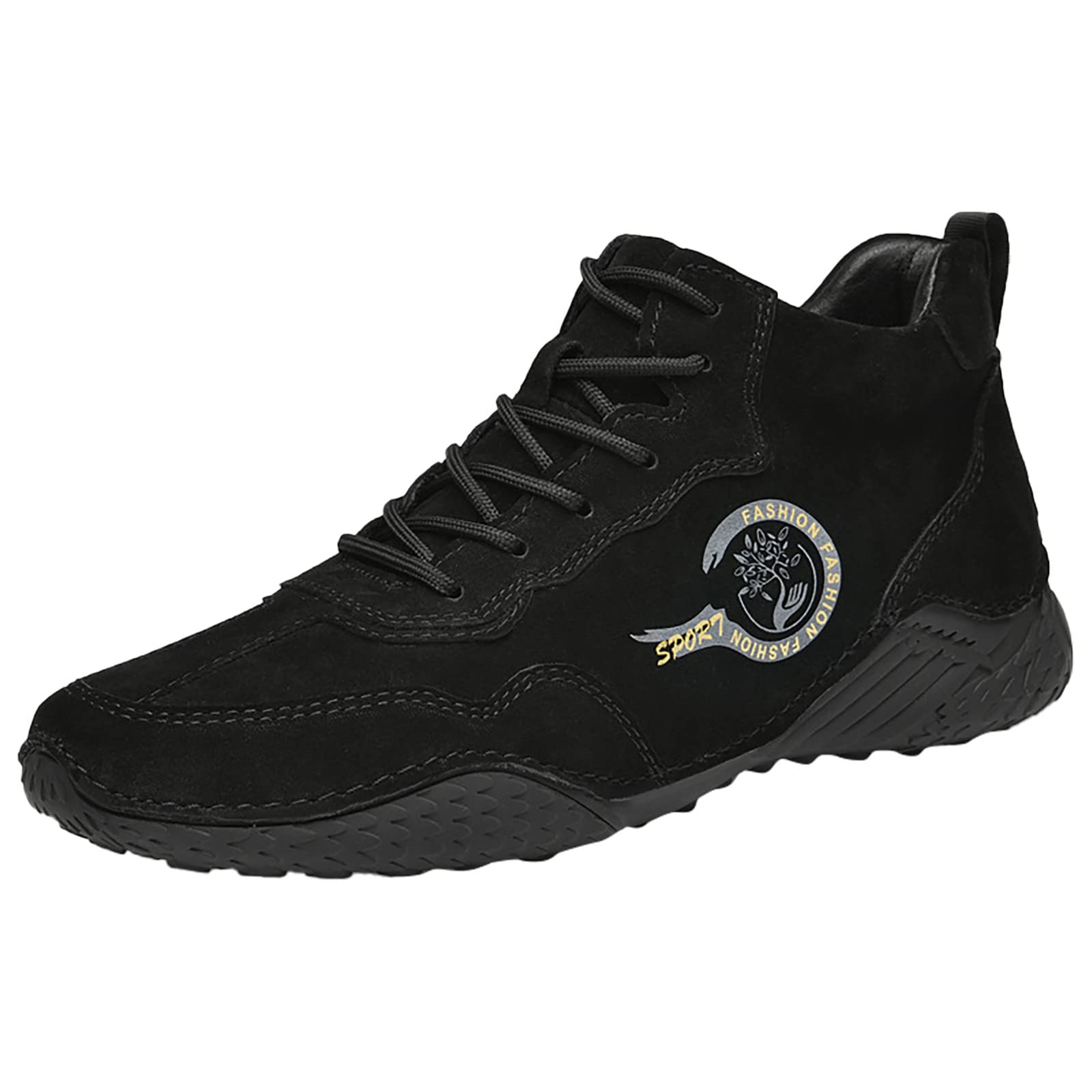 **Men's Korean Fashion Lace-Up Leather Short Boots - Spring & Autumn Casual Trainers & Sports Shoes for Walking, Running & Daily Wear**