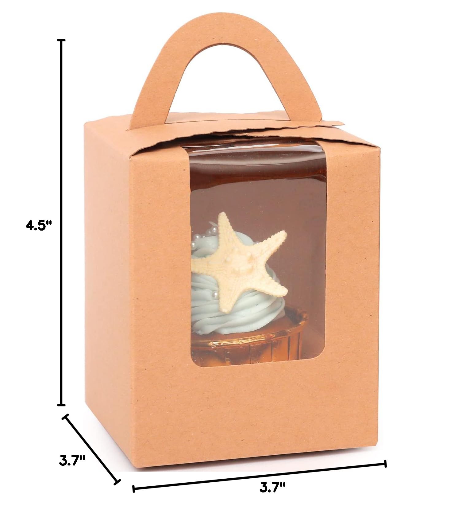 Disposable Kraft Cupcake Boxes 100pcs - 3.7