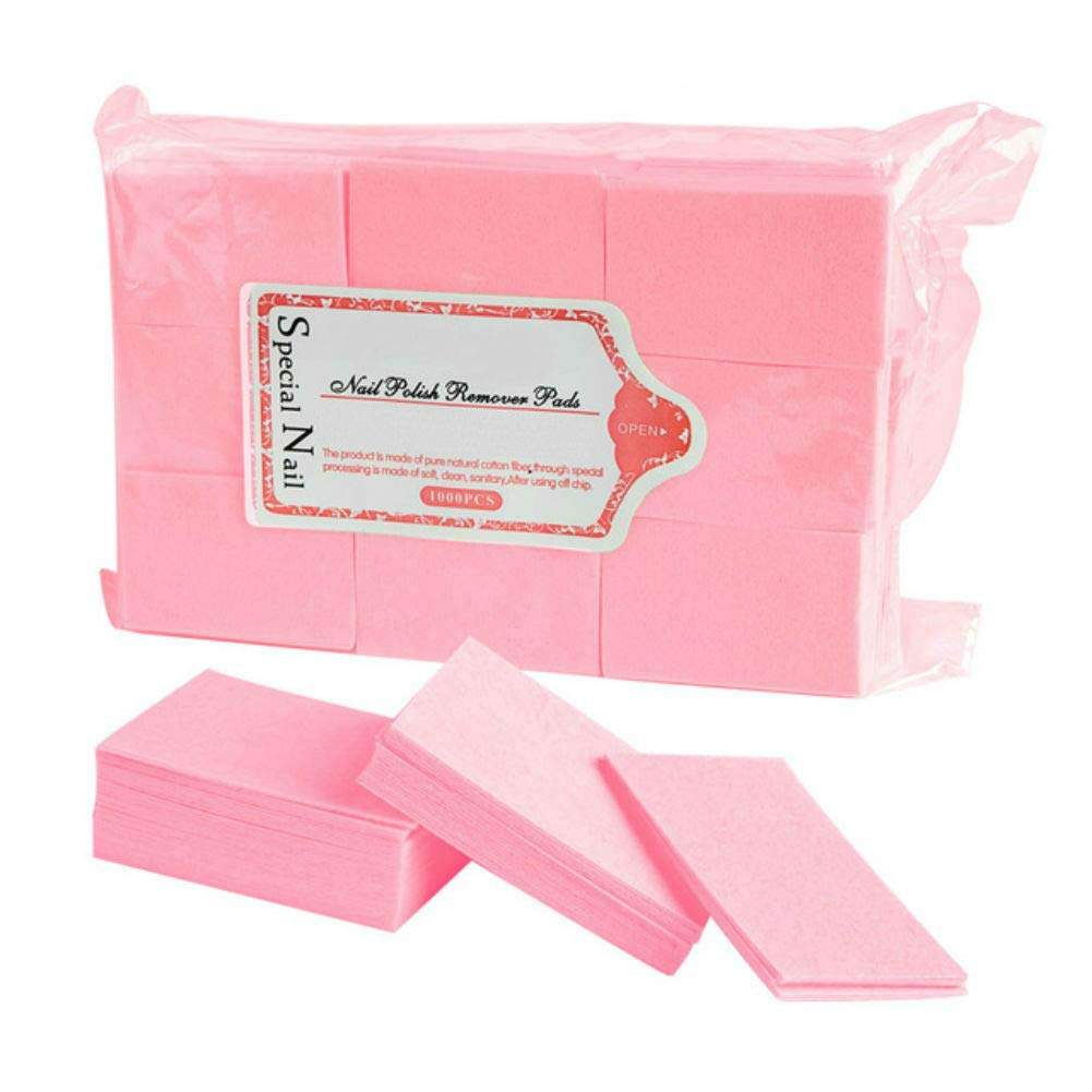 600pcs Pink Nail Polish Remover Pads - Manicure Wipes for Gel & Acrylic Nails