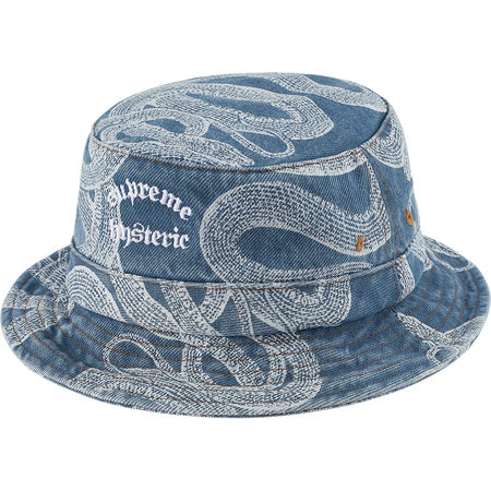 Supreme Hysteric Glamour Snake Print Denim Jacket in Crusher Blue - Stylish Streetwear for Urban Fashion & Night Out