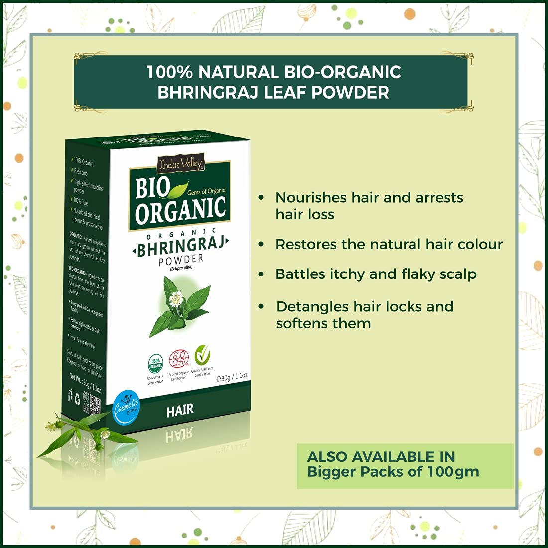 INDUS VALLEY Hair Revitalizing Pack with Amla, Shikakai, Reetha & Bhringraj Powder | 120g Herbal Hair Treatment | Natural Hair Growth & Scalp Care | Perfect Gift for Women - Mother, Wife, Daughter, Girlfriend | Ideal for Diwali, Christmas, Birthday, Anniversary | Use for Stronger, Healthier Hair at Home or Salon