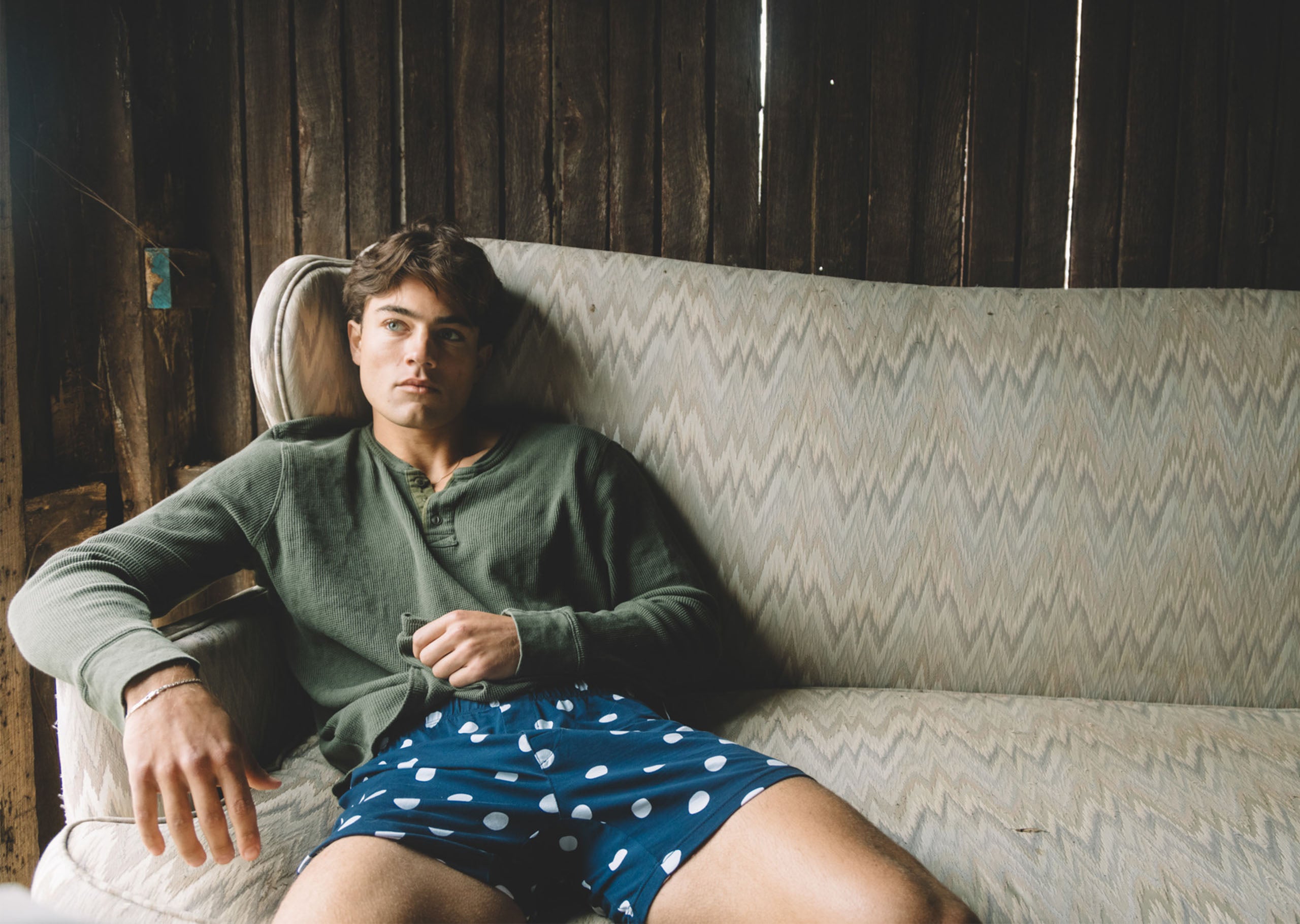 Slim Fit Boxer Briefs for Men - Navy Blue with Hand-Drawn Dots | Soft Comfortable Underwear for Daily Wear, Workout & Lounge | Premium Cotton Boxer Shorts