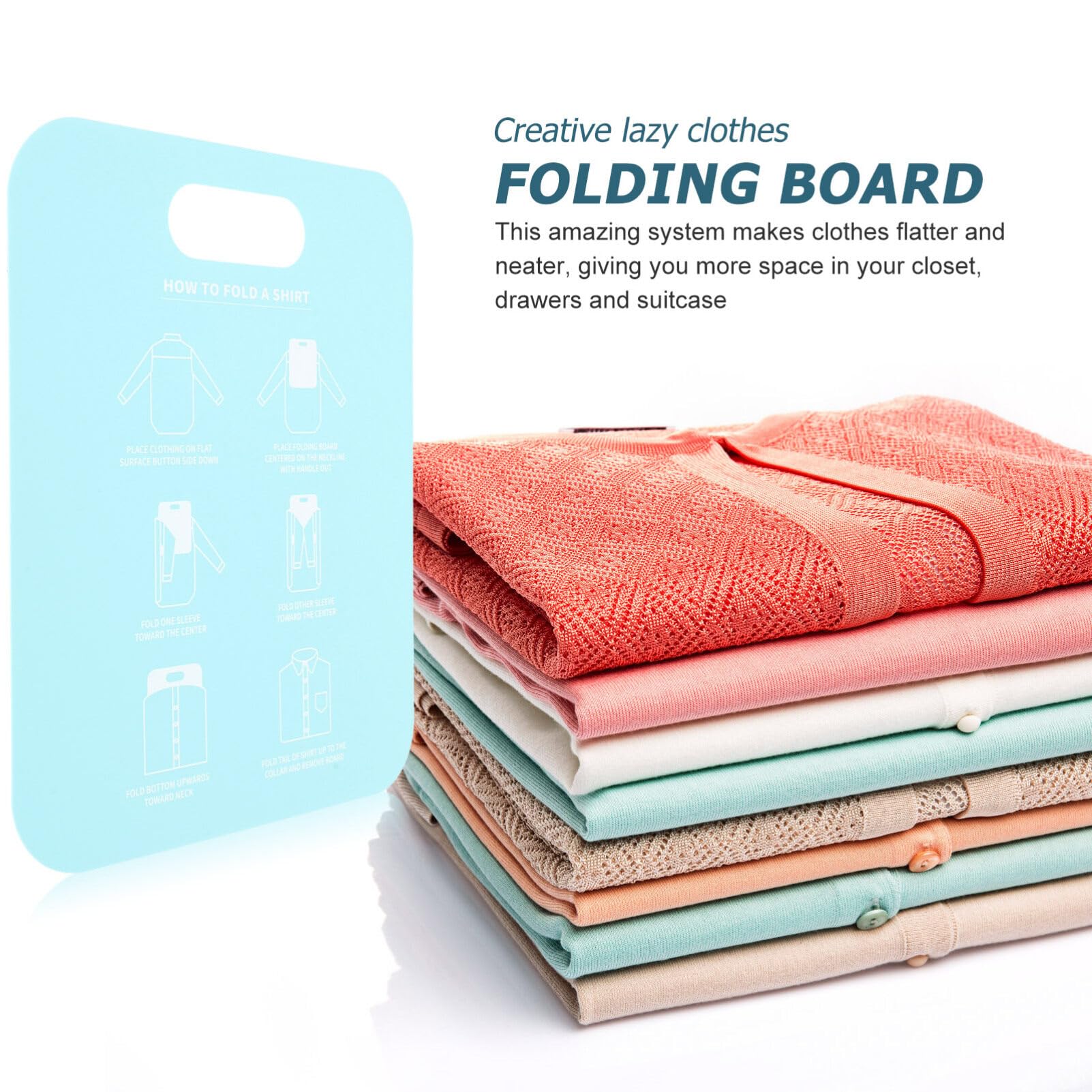 2-Pack Clothes Folding Board Set - Blouse & Shirt Organizer, PP Anti-Wrinkle Laundry Tool for Efficient Wardrobe Storage | Perfect for Travel, Closet Organization & Neat Stacking