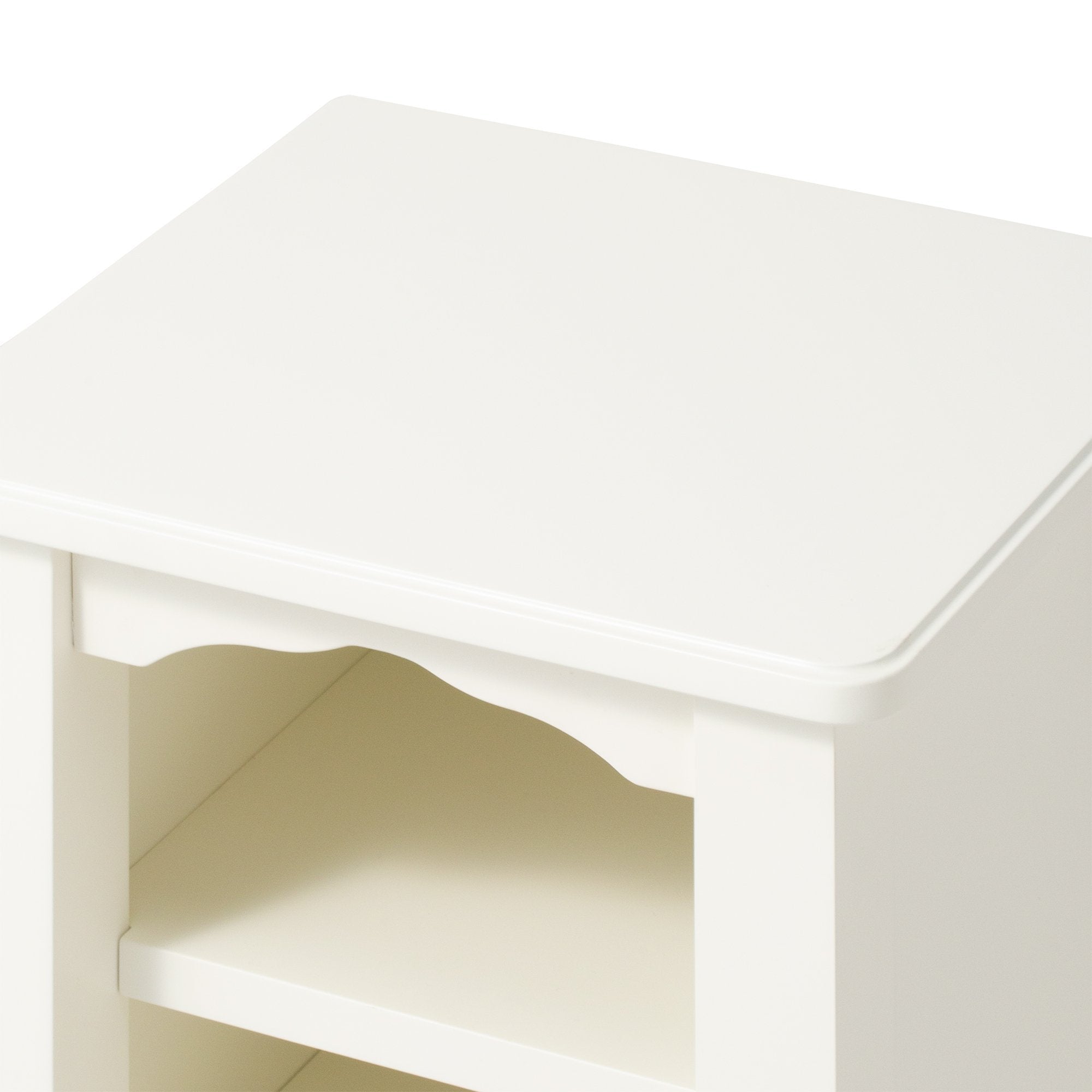 Modern White Nightstand with Drawer - 13.8
