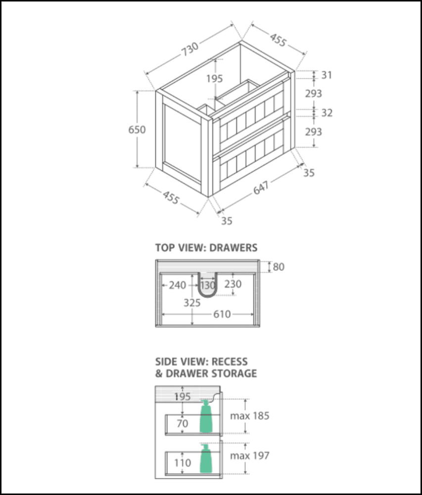 Fienza 750mm SC75T Crystal Pure Undermount Stone Top Hampton Wall Hung Bathroom Vanity Unit in White – Perfect for Modern Master Bathrooms and Powder Rooms
