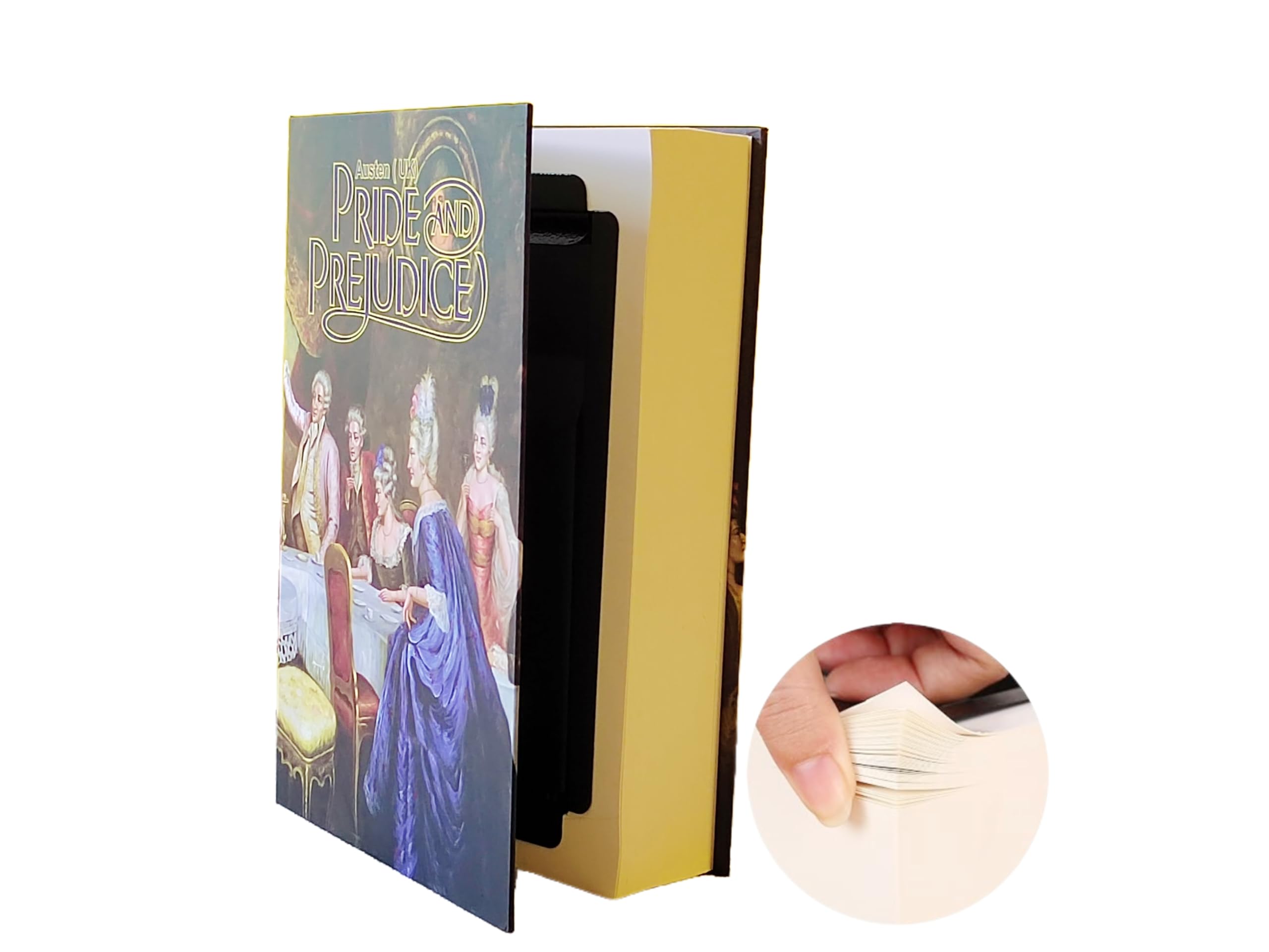 Real Pages Book Safe with Key Lock - Hidden Storage Box for Cash, Jewelry & Passports | Anti-Theft Secret Compartment Disguised as Classic Book | Home, Office & Travel Security (Pride and Prejudice Design)