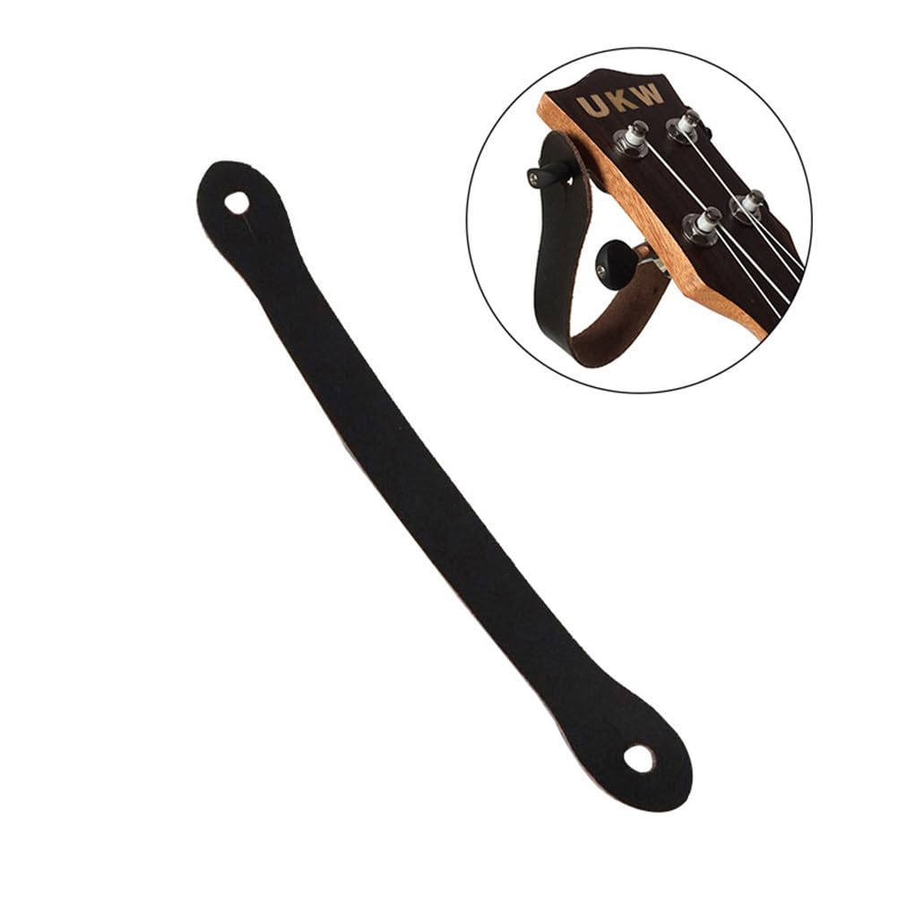 SUPVOX Leather Guitar Wall Mount Hook Holder - Heavy Duty Guitar Hanger Strap for Electric, Acoustic Guitar & Ukulele - Secure Instrument Storage for Home, Studio & Stage Use