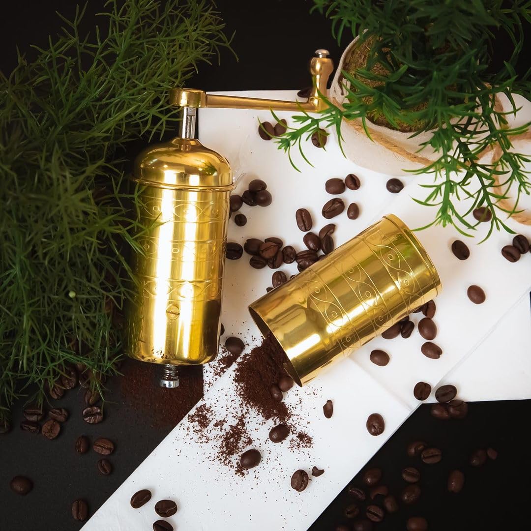 Premium Zassenhaus Havanna Manual Coffee Grinder - Brass Finish for Espresso, French Press & Pour Over - Classic Hand Crank Mill for Fresh Ground Coffee at Home or Travel