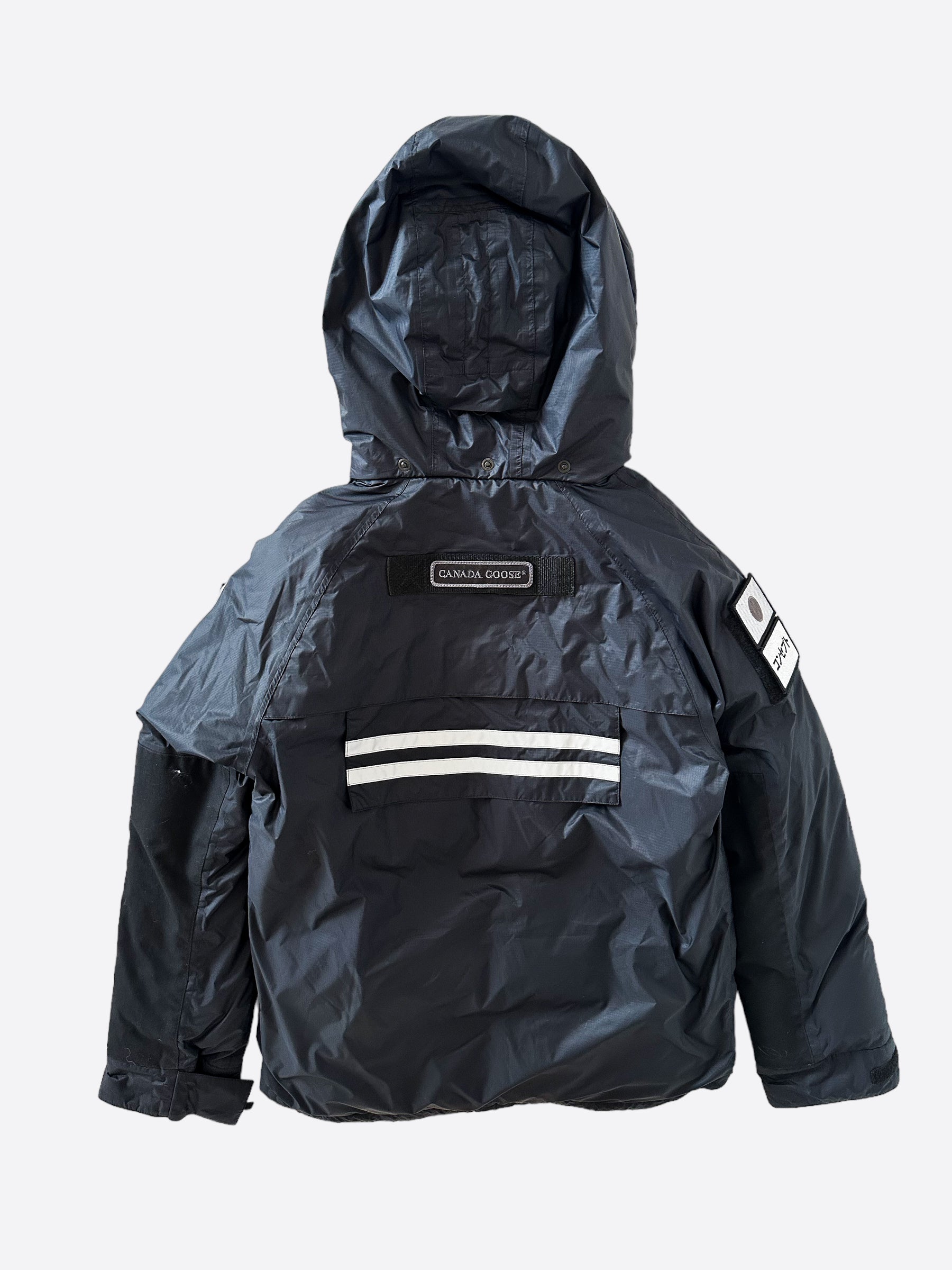 Canada Goose Concepts Black Reflective Patches Denim Jacket - Waterproof Winter Coat for Men & Women - Perfect for Urban Commuting, Outdoor Adventures & Cold Weather Fashion