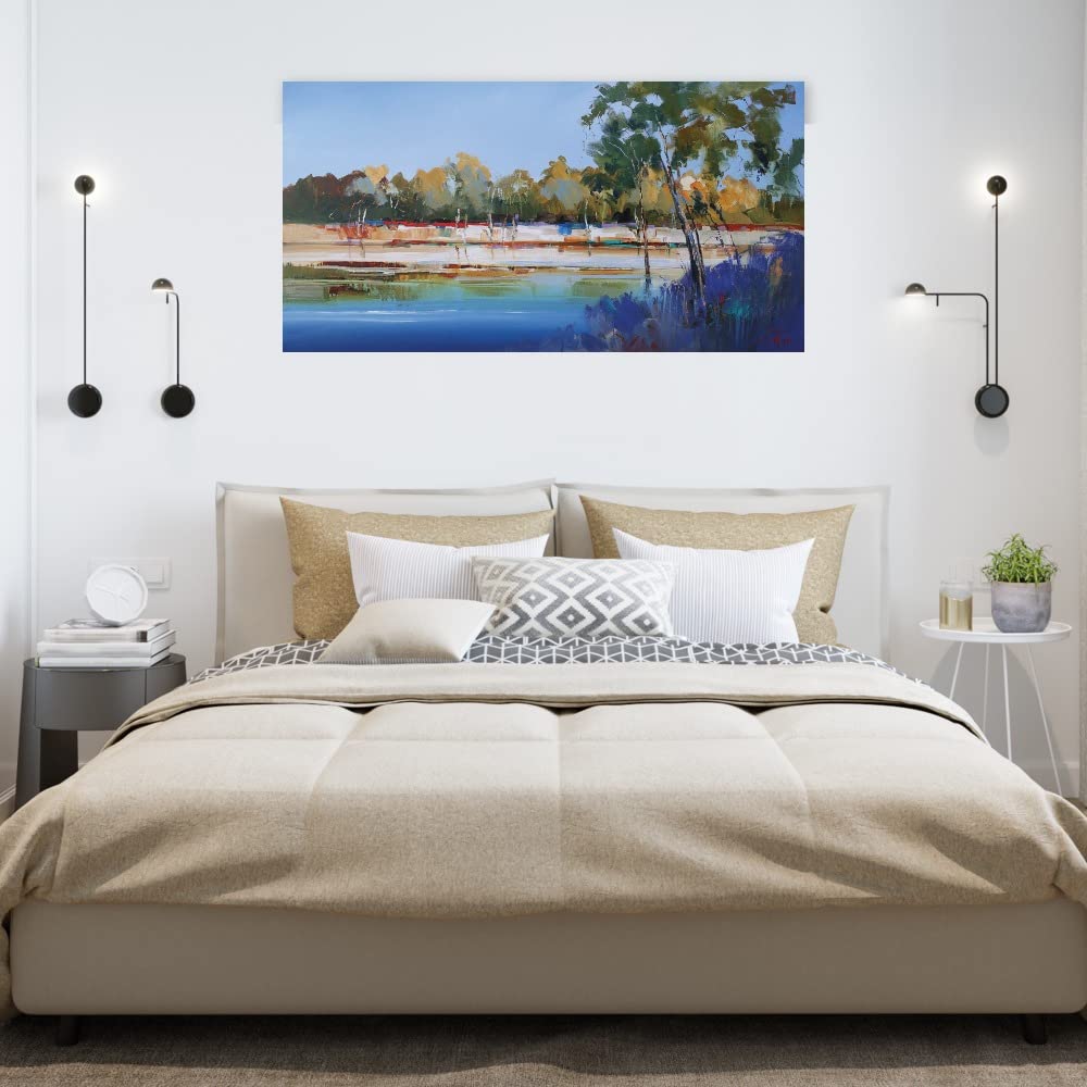 Late Night The Murray 2 Canvas Wall Art by Craig Trewin Penny - Modern Fine Art Painting for Living Room, Bedroom, Office Decor - Ready to Hang 40x21 Inches - Perfect for Home, Bar & Dining Room Wall Decor
