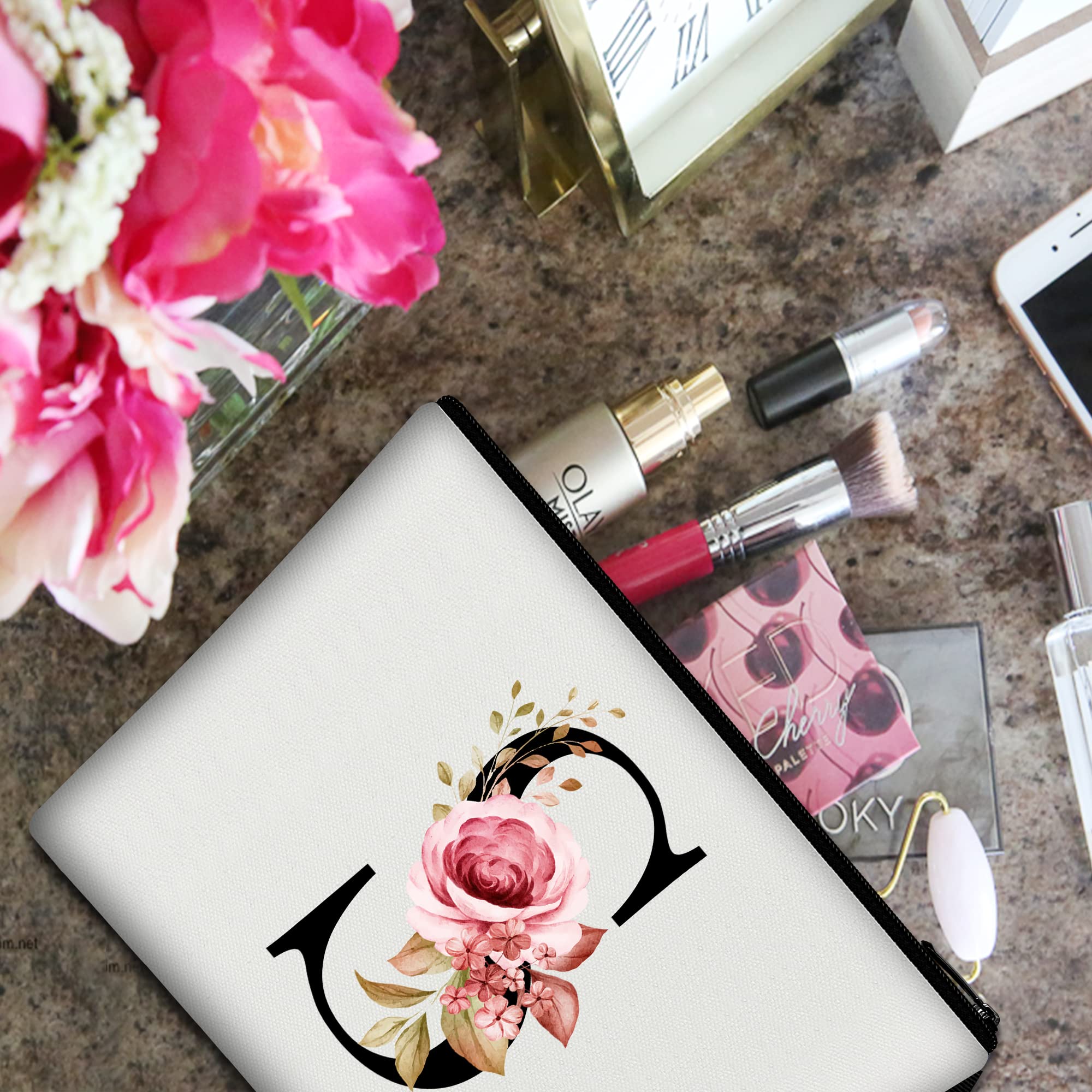 Personalized Makeup Bag for Women - Custom Cosmetic Pouch for Mom, Best Friend & Bridesmaid - Perfect Birthday Gift & Wedding Accessory - Great for Travel, Daily Use & Special Occasions (Small Size)