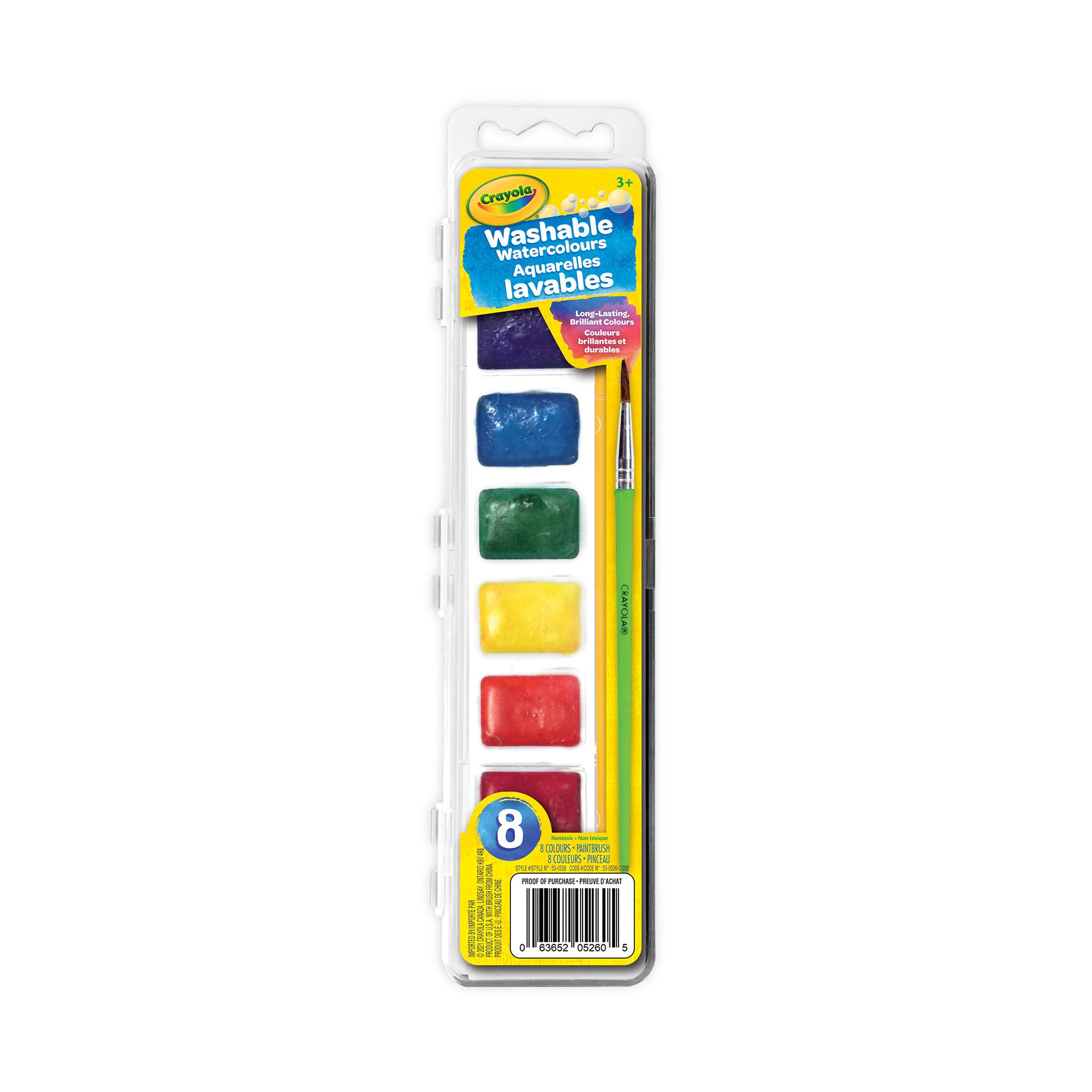 8-Color Washable Watercolor Paint Set for Kids - Non-Toxic & Vibrant Colors - Perfect for Art Projects, School Supplies & DIY Crafts