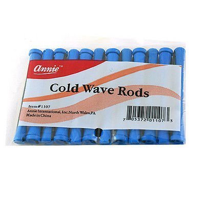 Annie Long Thin Blue Cold Wave Rods #1107 - Professional Hair Styling Tools for Salon & Home Use - Perfect for Curling, Waving & Styling Hair