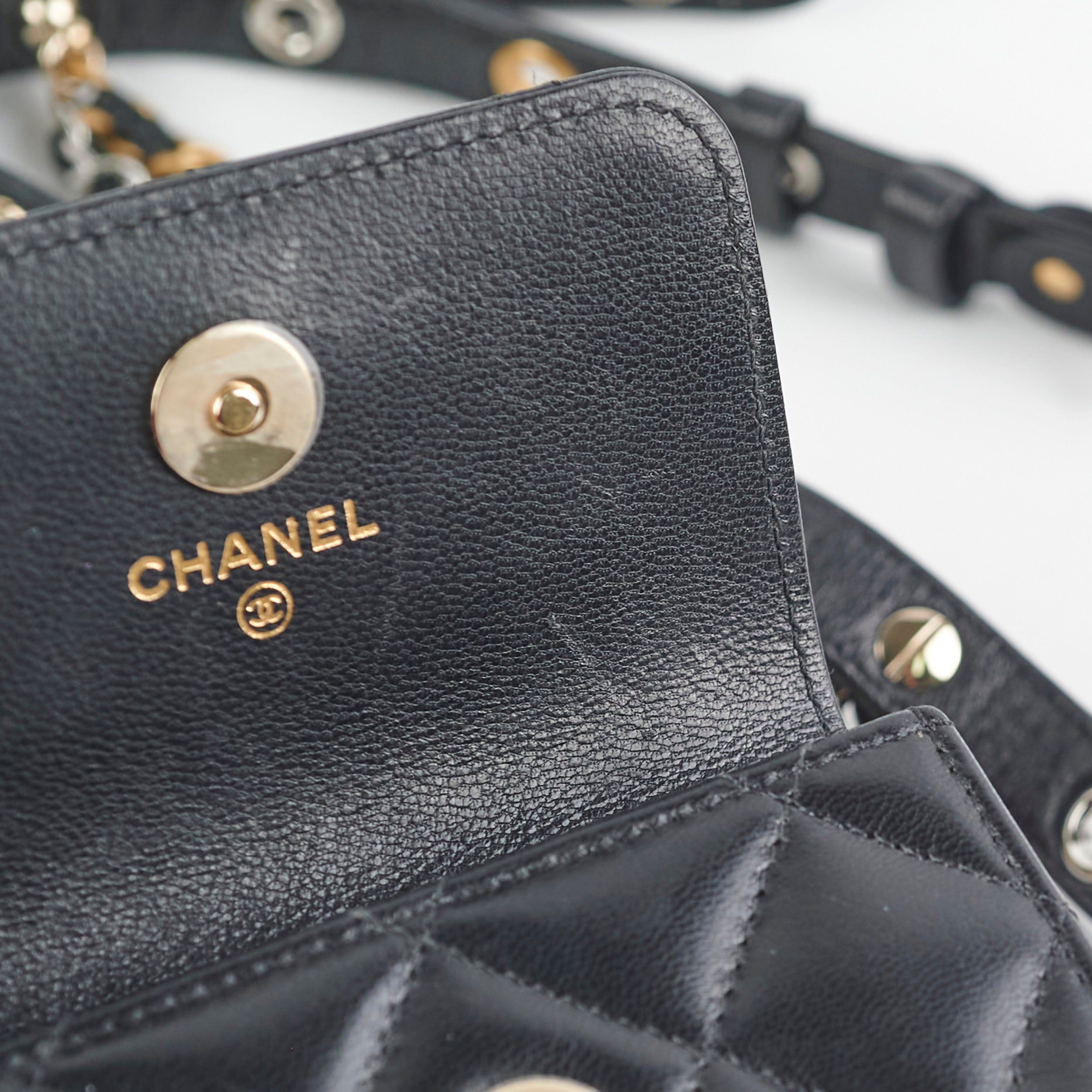 Chanel Micro Belt Bag Cardholder in Black Lambskin Leather - Series 31 | Luxury Compact Wallet for Everyday Use & Travel Essentials