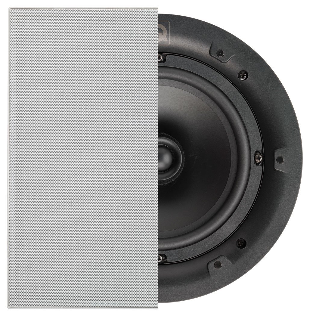 Q Acoustics QI65 Professional In-Ceiling Speakers (Pair) - Square Grille for Home Theater & Surround Sound Systems - Perfect for Living Rooms, Bedrooms & Commercial Spaces