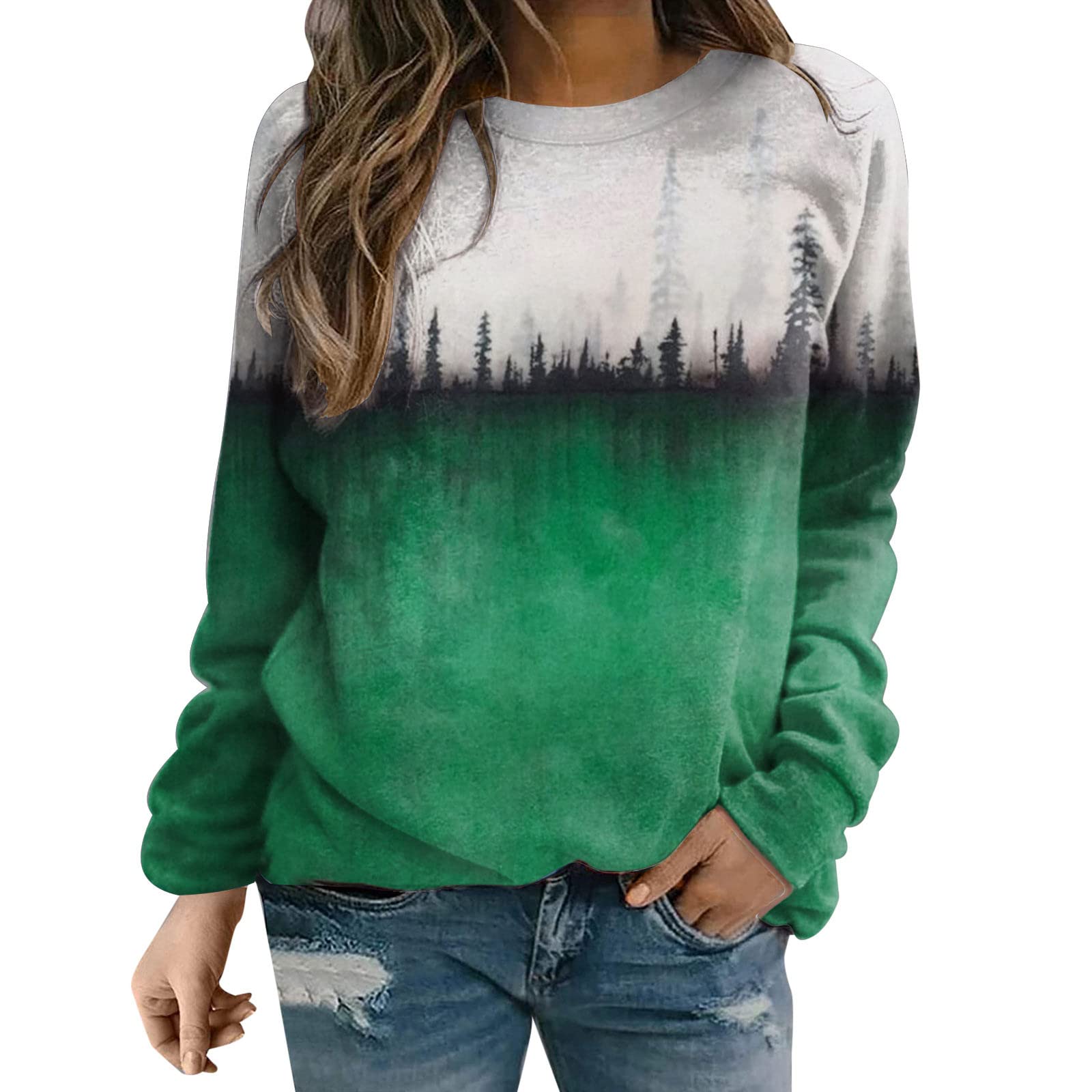 Trendy Women's Long Sleeve Crewneck T-Shirts - Casual Tunic Tops for Leggings & Sweatshirts | Perfect for Everyday Wear, Workout & Layering Outfits