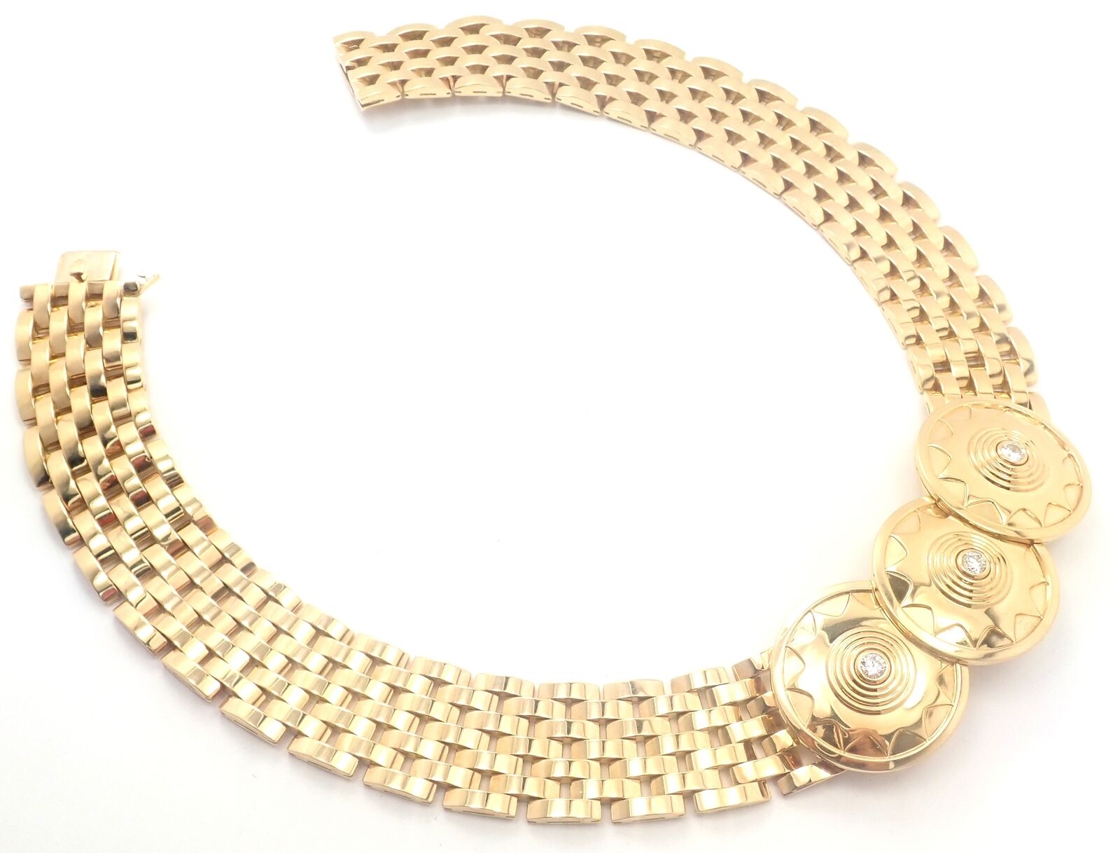 Authentic Cartier Maillon Panthere Seven Row 18k Yellow Gold Diamond Necklace for Women | Luxury Jewelry Gift for Anniversary, Birthday & Special Occasions
